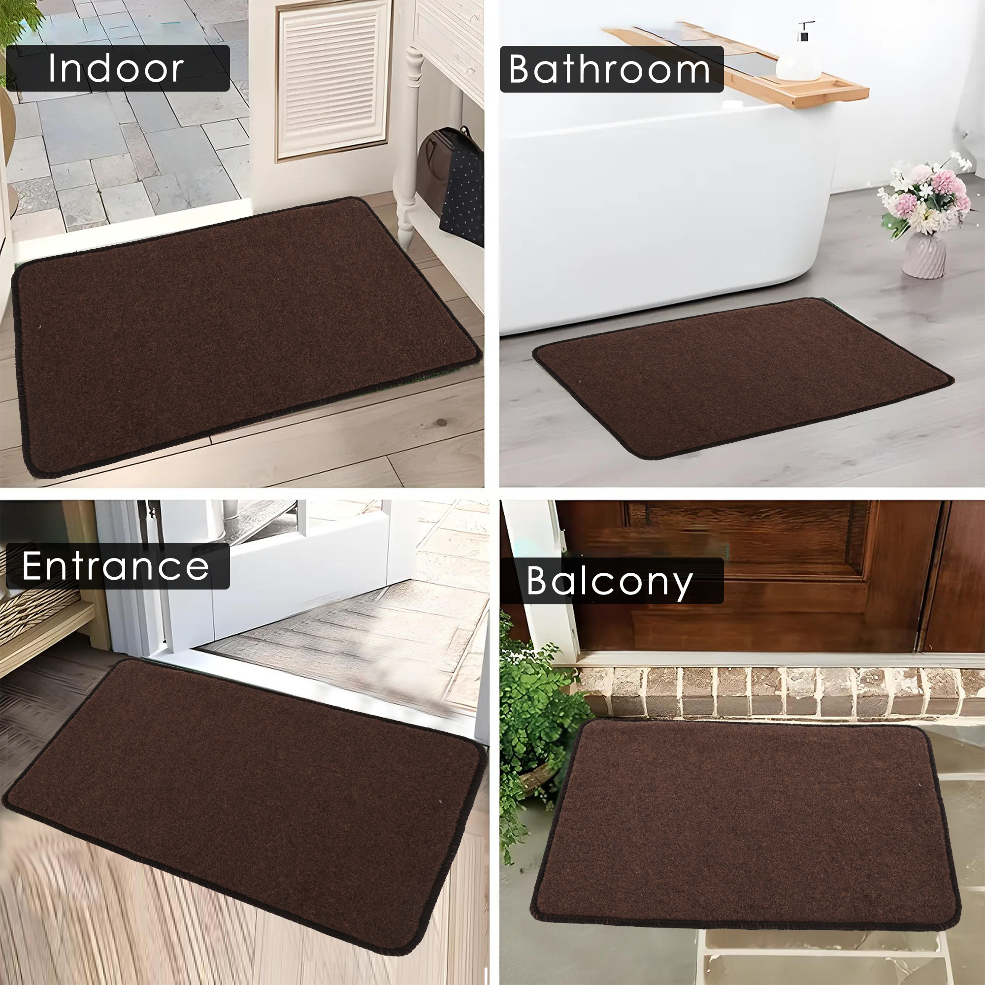Kuber Industries  Anti-Skid Door Mats For Home  Soft Washable Microfibre  Water Soaking FloorBathroom Mat - Brown