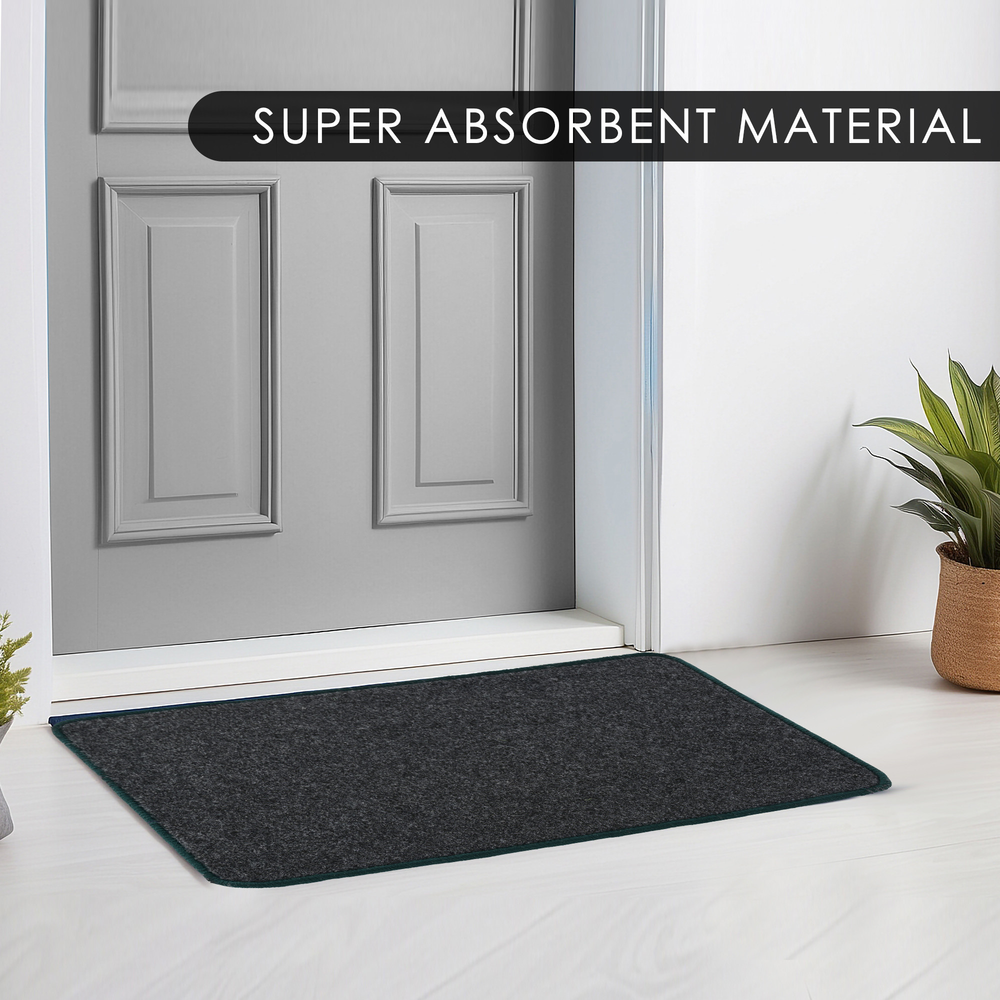 Kuber Industries  Anti-Skid Door Mats For Home  Soft Washable Microfibre  Water Soaking FloorBathroom Mat - Grey