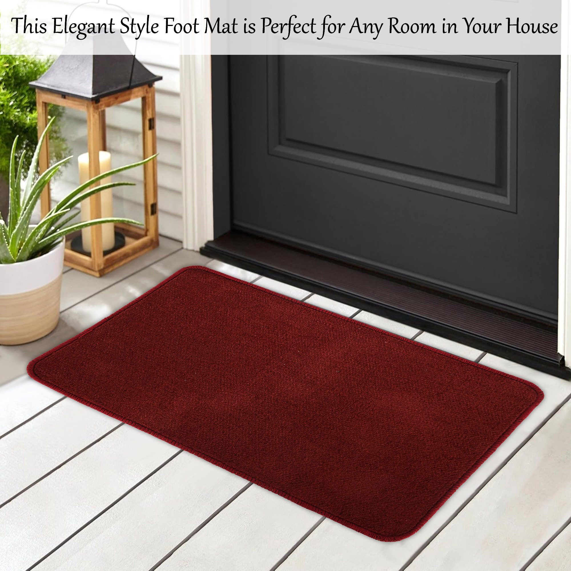 Kuber Industries  Anti-Skid Door Mats For Home  Soft Washable Microfibre  Water Soaking FloorBathroom Mat - Maroon