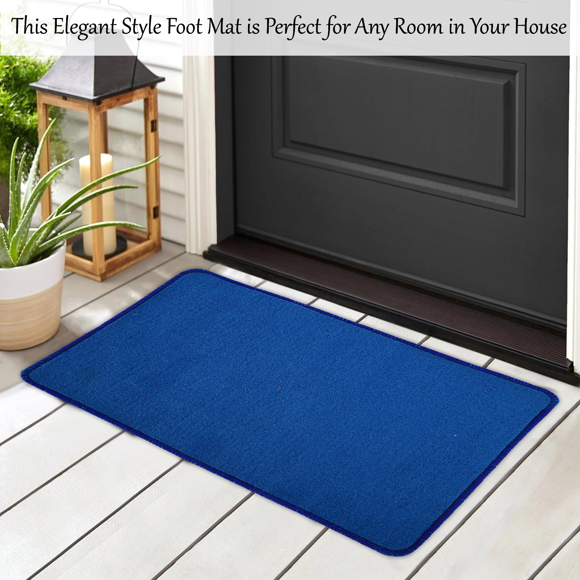 Kuber Industries  Anti-Skid Door Mats For Home  Soft Washable Microfibre  Water Soaking FloorBathroom Mat - Blue