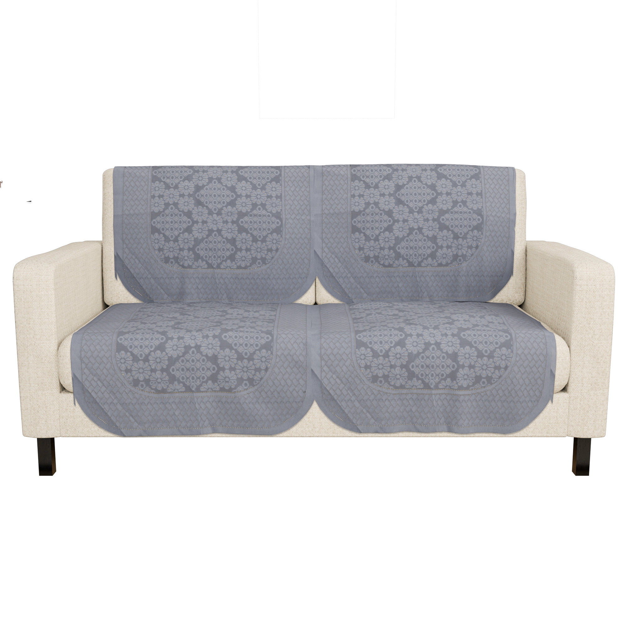 Kuber Industries  Anti Slip Sofa Covers for Home  Decorative Sofa Set Cover for Living Room  Protective Sofa Sheet  Sofa Seat Cover from Spill  Shot  Self Boring Design - Grey