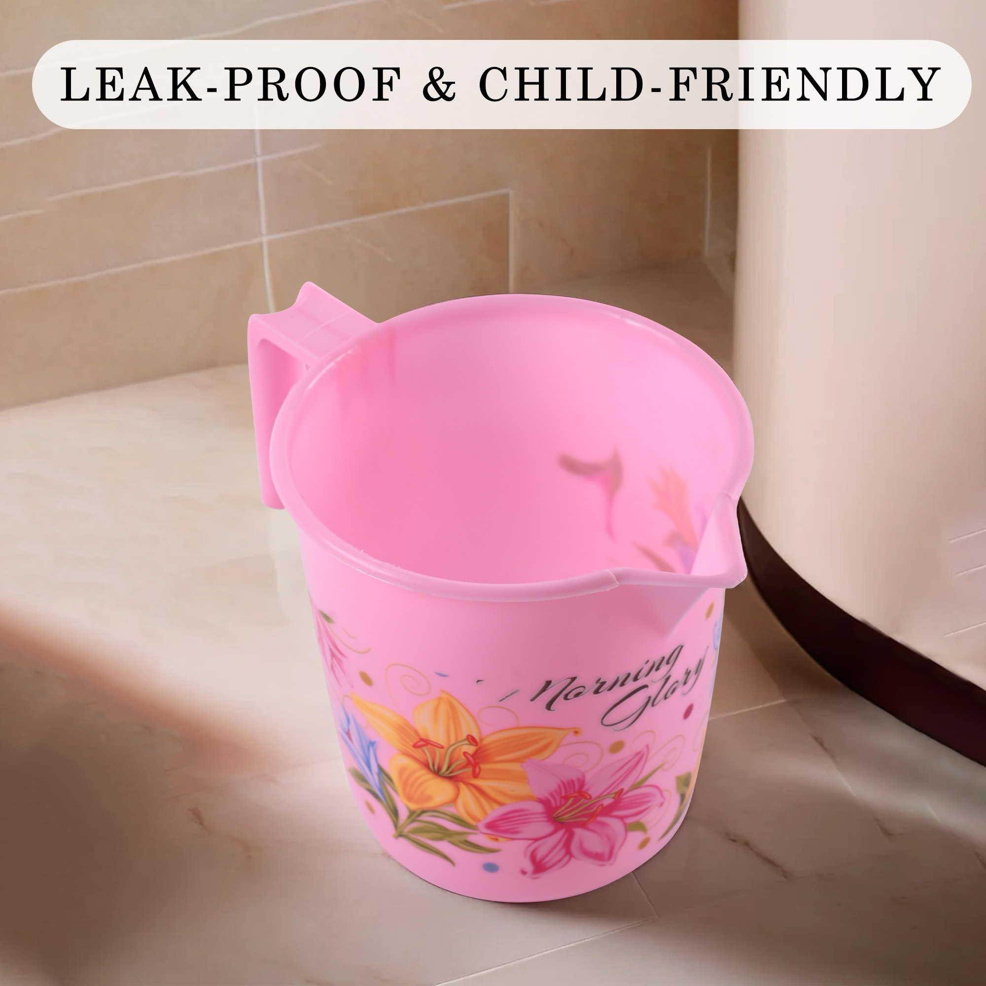 Kuber Industries  Bath Mug 500 ML Multipurpose Mug for Bathroom  Plastic Bathroom Mug  Reusable Bathing Mug  Mug for Toilet Laundry  Mug for Washroom  Pink