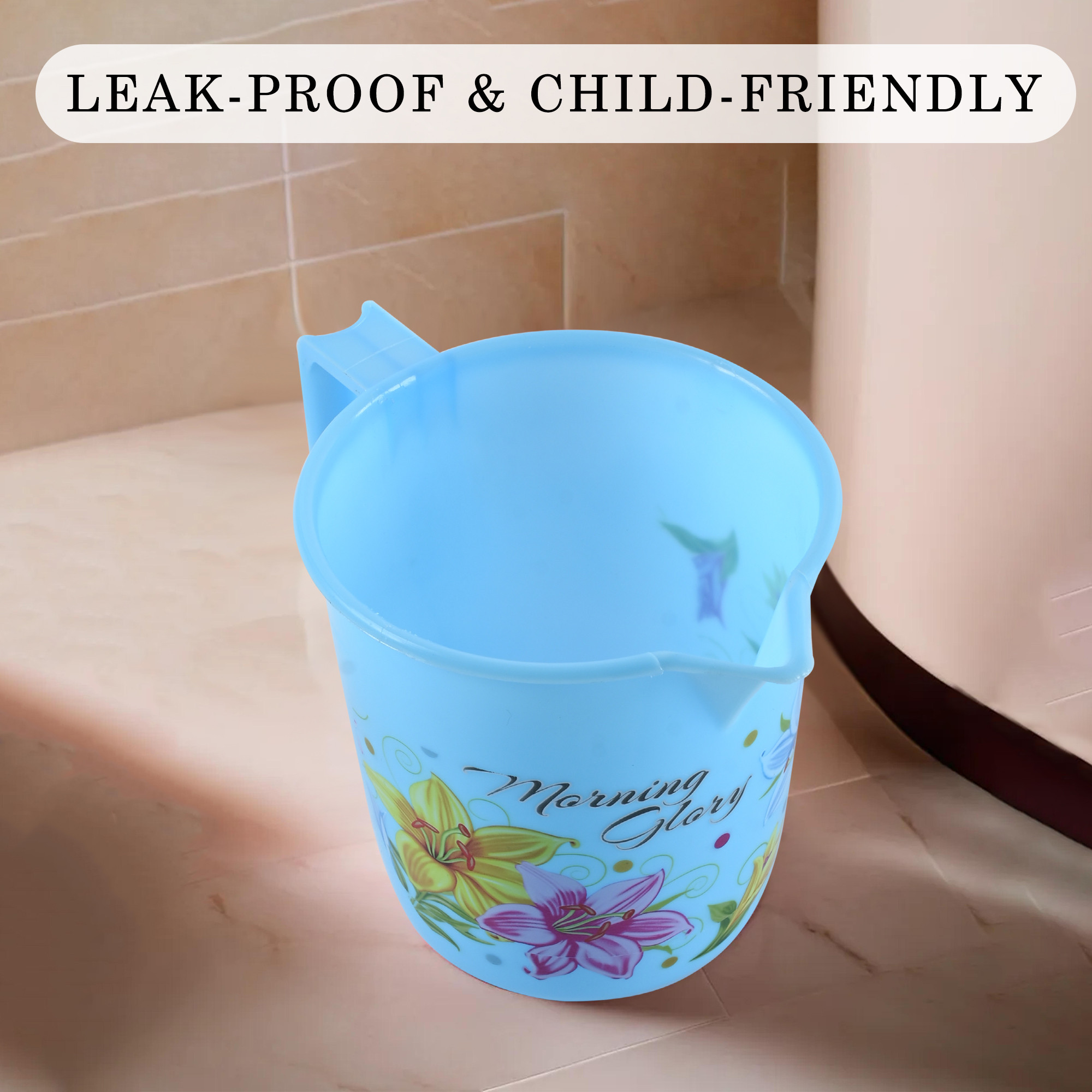 Kuber Industries  Bath Mug 500 ML Multipurpose Mug for Bathroom  Plastic Bathroom Mug  Reusable Bathing Mug  Mug for Toilet Laundry  Mug for Washroom  Blue