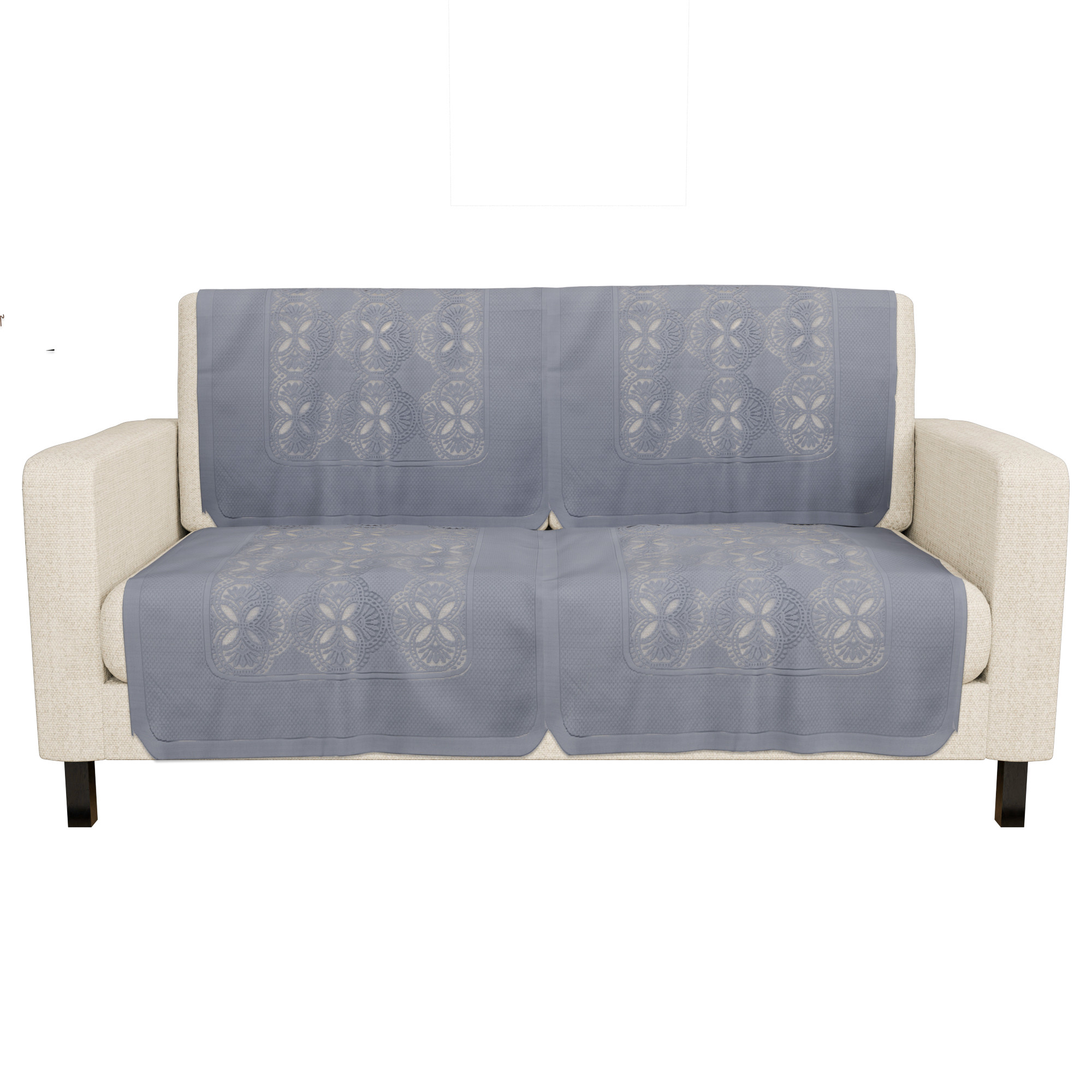 Kuber Industries  Classic  Cotton Sofa Cover Cloth  Washable  Durable Sofa Slipcover Set - Ideal Sofa Protector for Home  Office  Flower Jersey - Grey