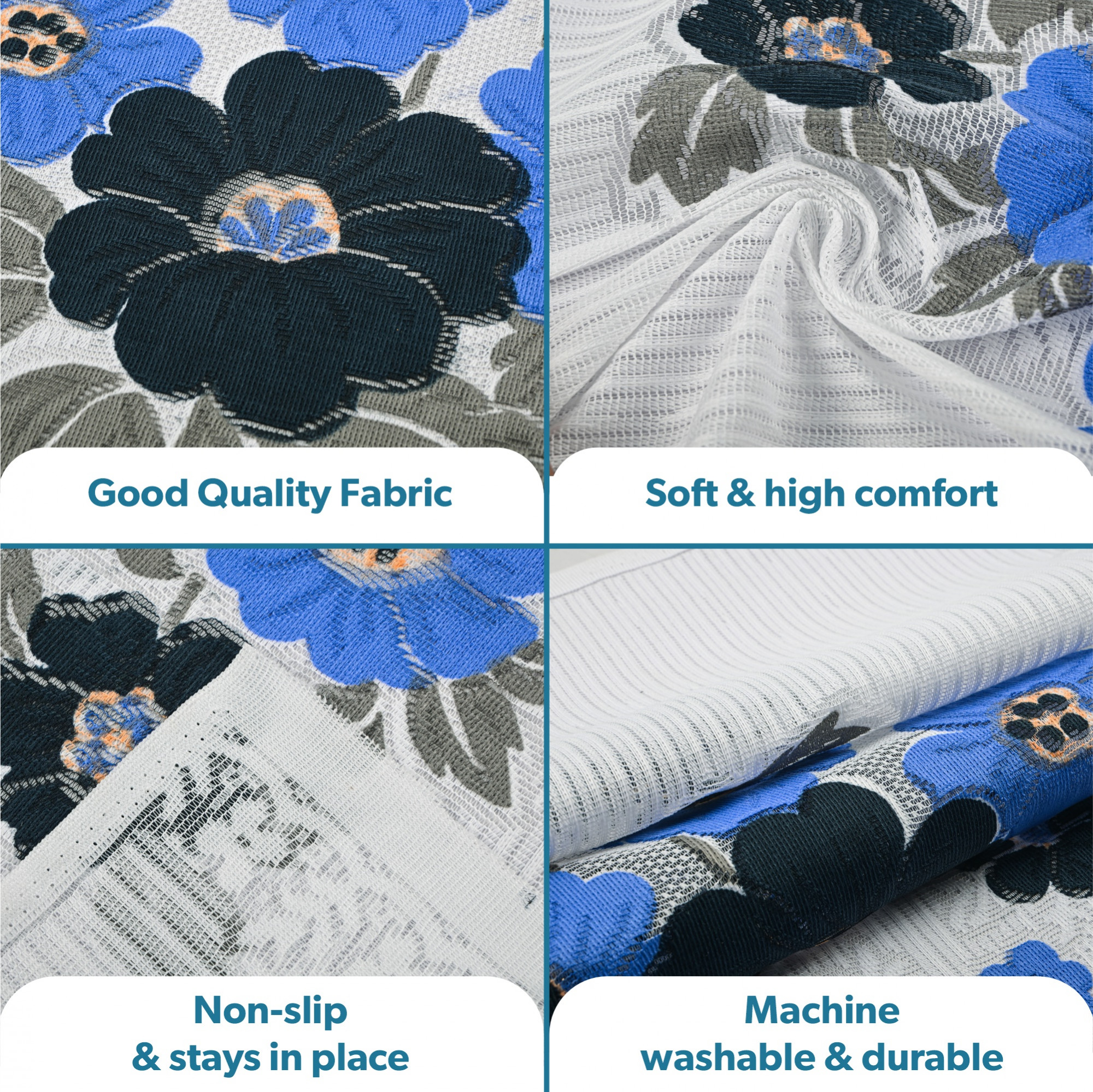 Kuber Industries  Classic  Cotton Sofa Cover Cloth  Washable  Durable Sofa Slipcover Set - Ideal Sofa Protector for Home  Office  Flower Leaf- White  Grey