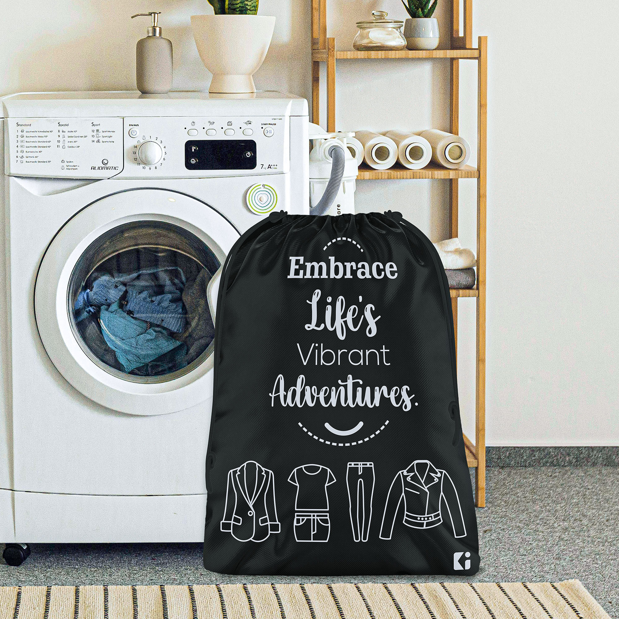 Kuber Industries  Cloth Storage Bag  Non-Woven Storage Organizer  Garments Cover for Laundry  Travel Storage Organizer for Clothing  Travel Cloth Carrying Bag    Black