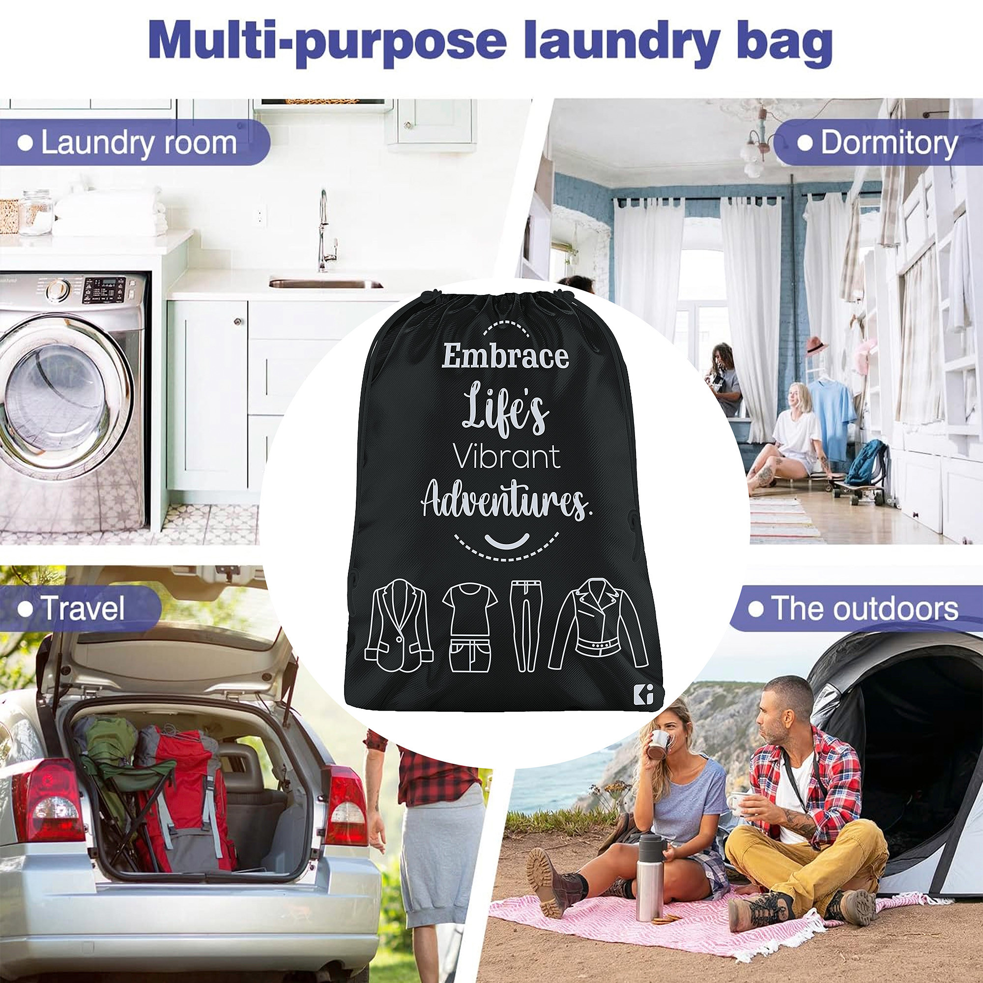 Kuber Industries  Cloth Storage Bag  Non-Woven Storage Organizer  Garments Cover for Laundry  Travel Storage Organizer for Clothing  Travel Cloth Carrying Bag    Black