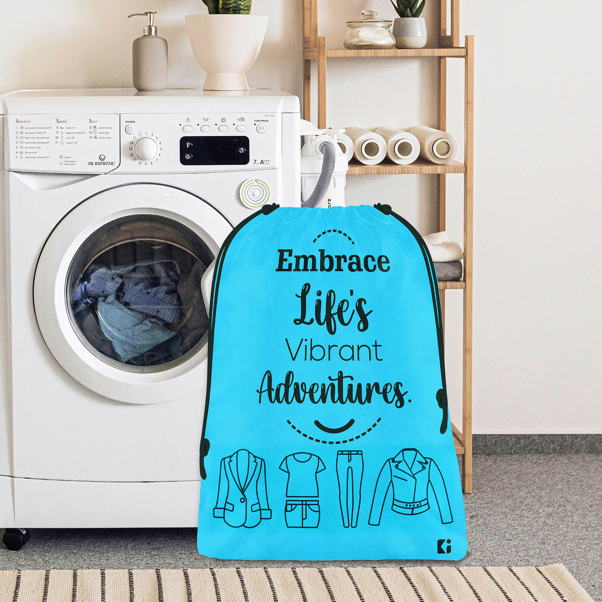 Kuber Industries  Cloth Storage Bag  Non-Woven Storage Organizer  Garments Cover for Laundry  Travel Storage Organizer for Clothing  Travel Cloth Carrying Bag    Sky Blue