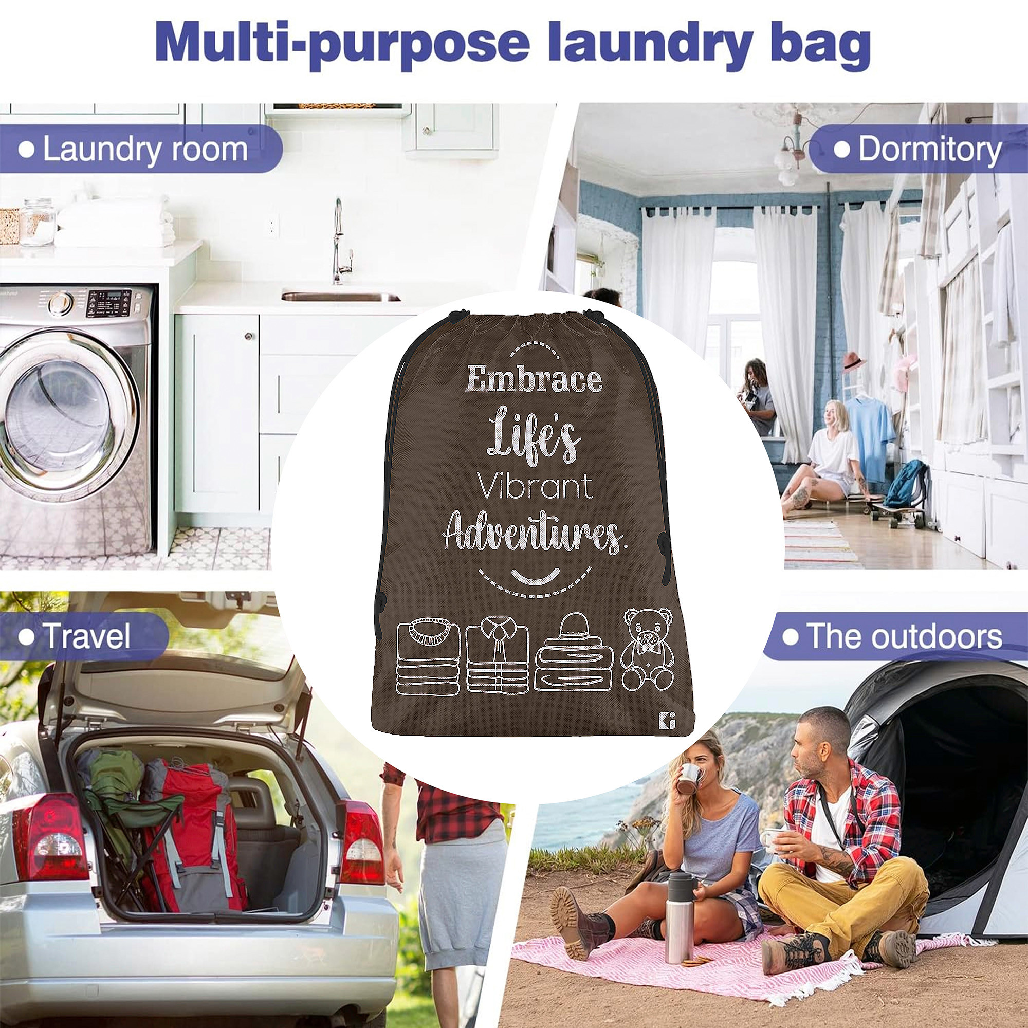 Kuber Industries  Cloth Storage Bag  Non-Woven Storage Organizer  Travel Pouches  Cloth Carrying Bag  Garments Cover for Laundry  Storage Organizer Bag for Clothing    Brown