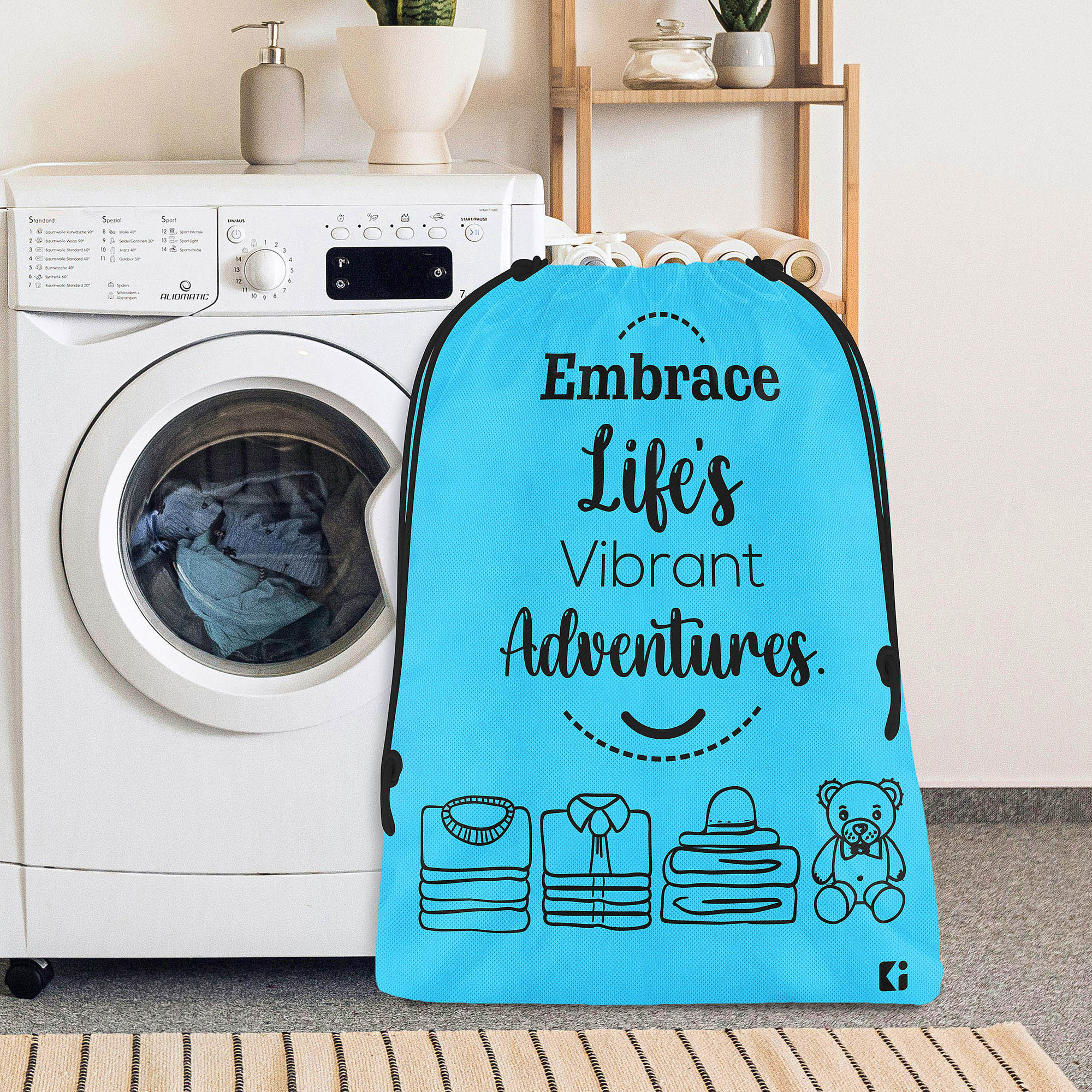 Kuber Industries  Cloth Storage Bag  Non-Woven Storage Organizer  Travel Pouches  Cloth Carrying Bag  Garments Cover for Laundry  Storage Organizer Bag for Clothing    Sky Blue