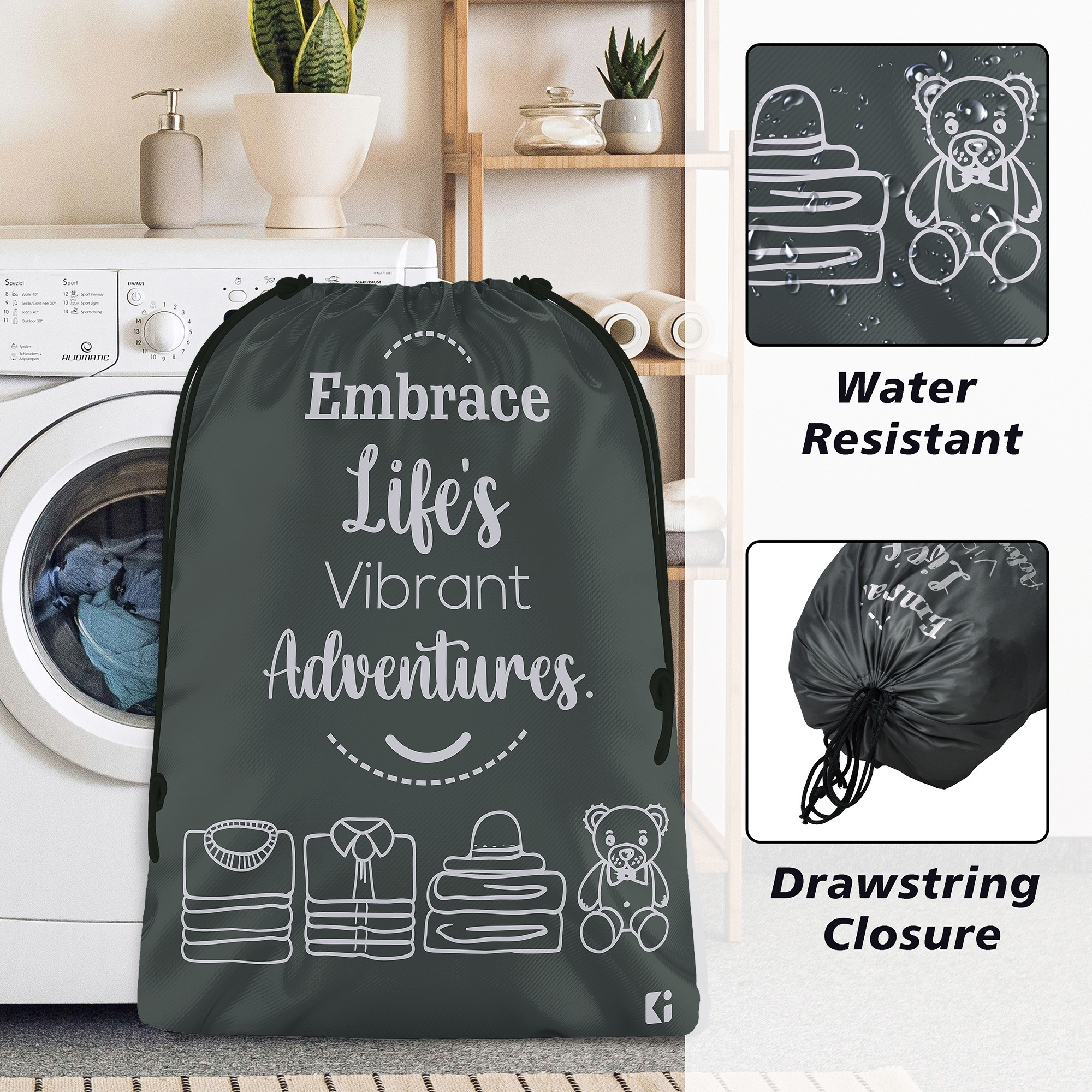 Kuber Industries  Cloth Storage Bag  Storage Organizer  Parachute Cloth Organizer  Waterproof Garments Cover  Travel Storage Organizer Bag for Clothing    Grey