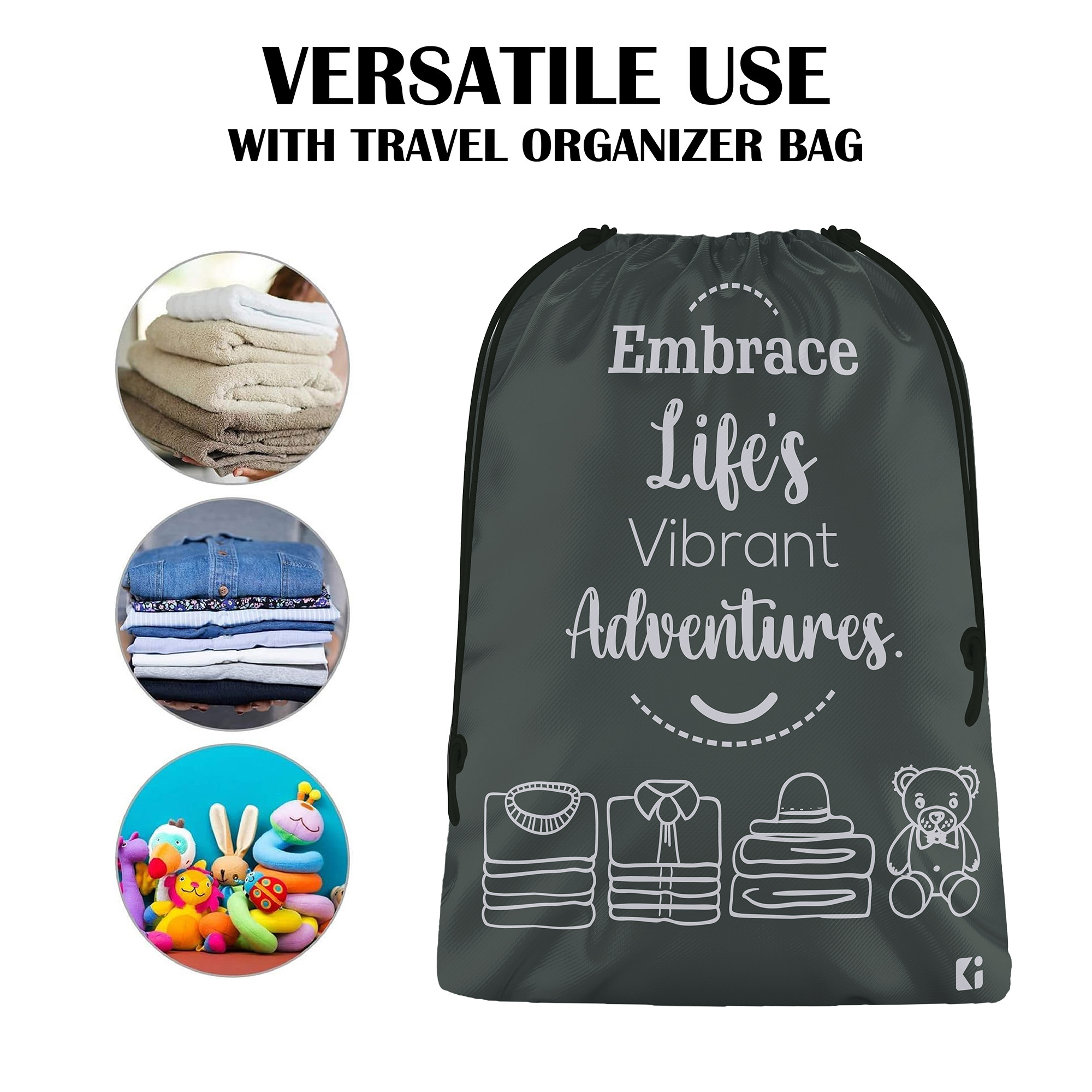 Kuber Industries  Cloth Storage Bag  Storage Organizer  Parachute Cloth Organizer  Waterproof Garments Cover  Travel Storage Organizer Bag for Clothing    Grey