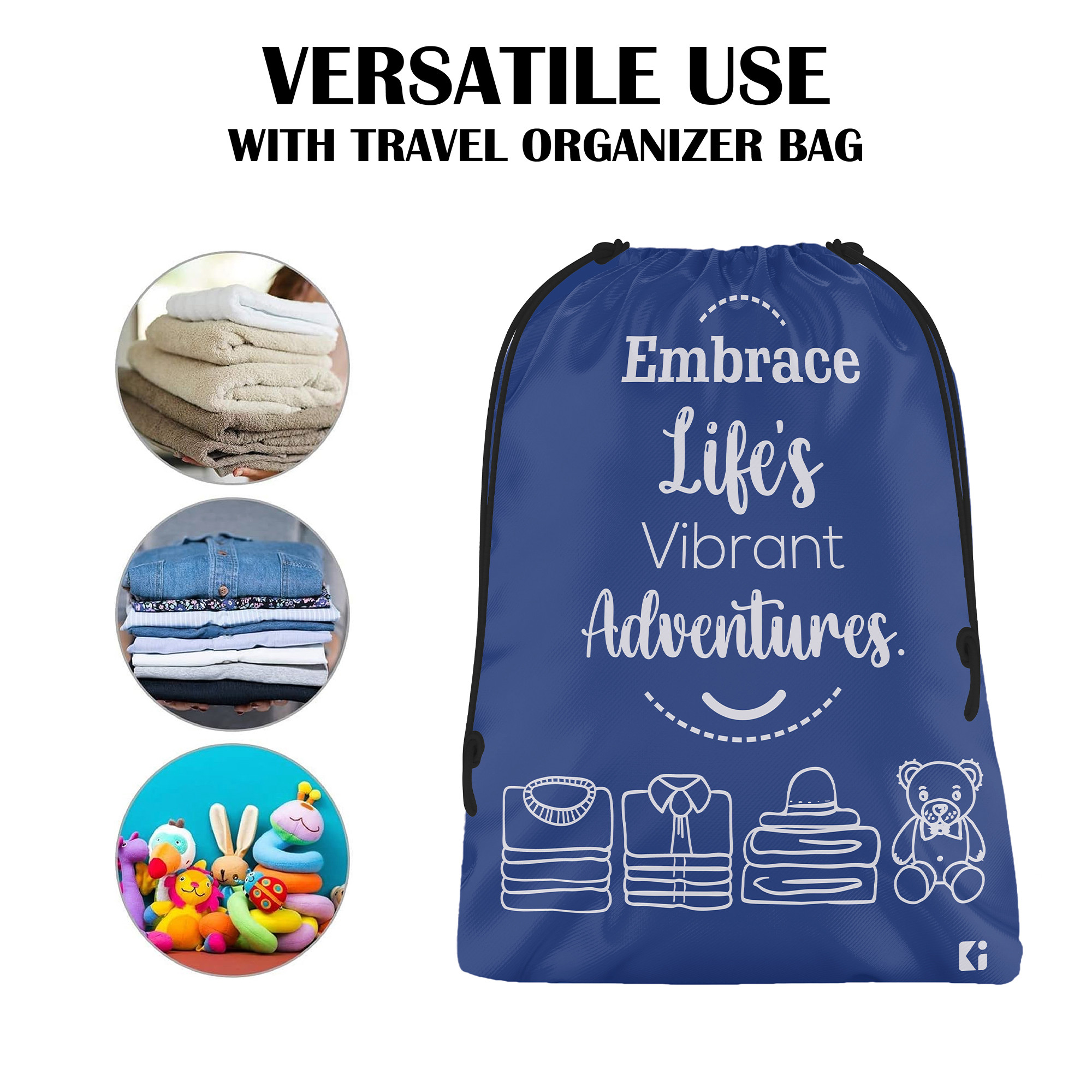 Kuber Industries  Cloth Storage Bag  Storage Organizer  Parachute Cloth Organizer  Waterproof Garments Cover  Travel Storage Organizer Bag for Clothing    Royal Blue