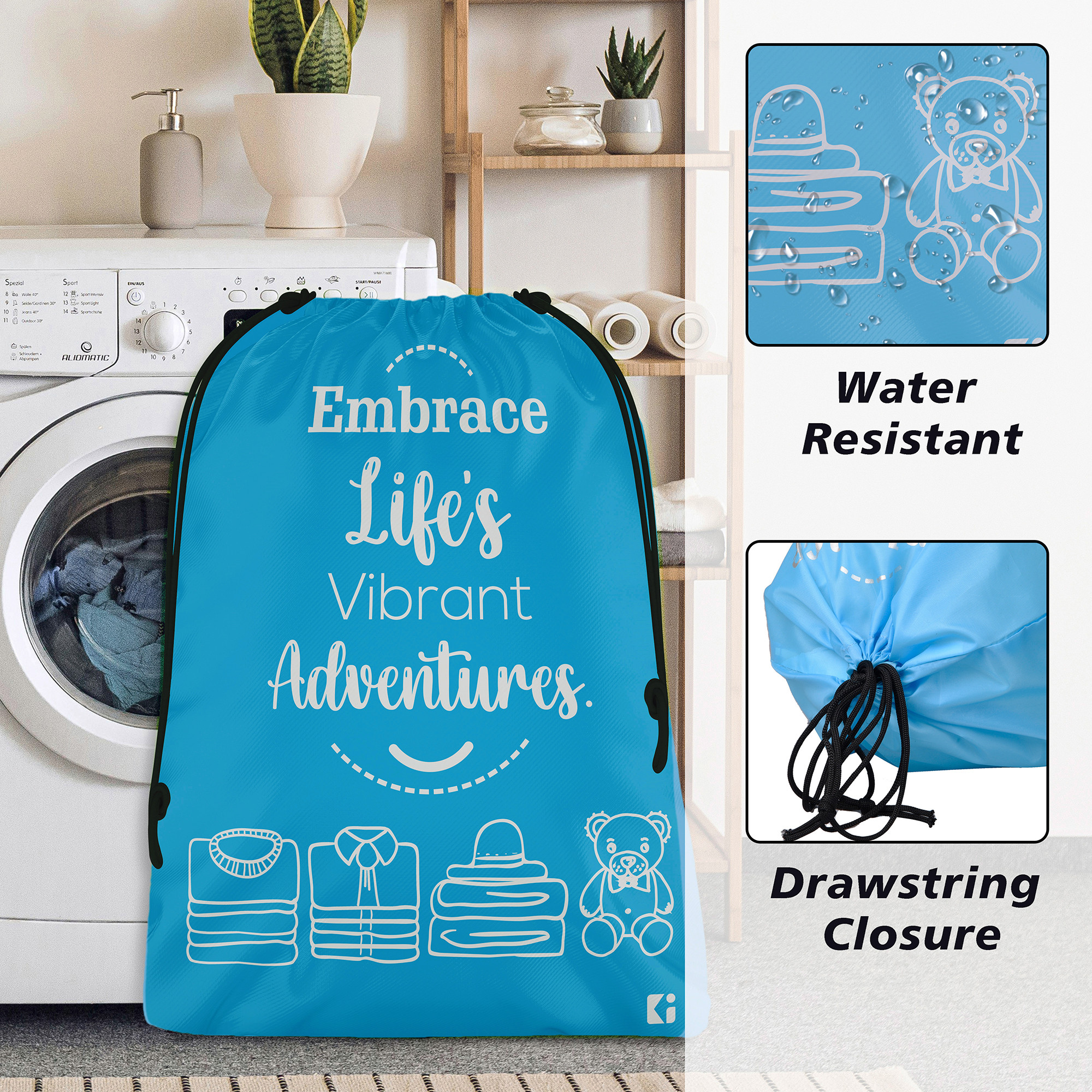 Kuber Industries  Cloth Storage Bag  Storage Organizer  Parachute Cloth Organizer  Waterproof Garments Cover  Travel Storage Organizer Bag for Clothing    Sky Blue