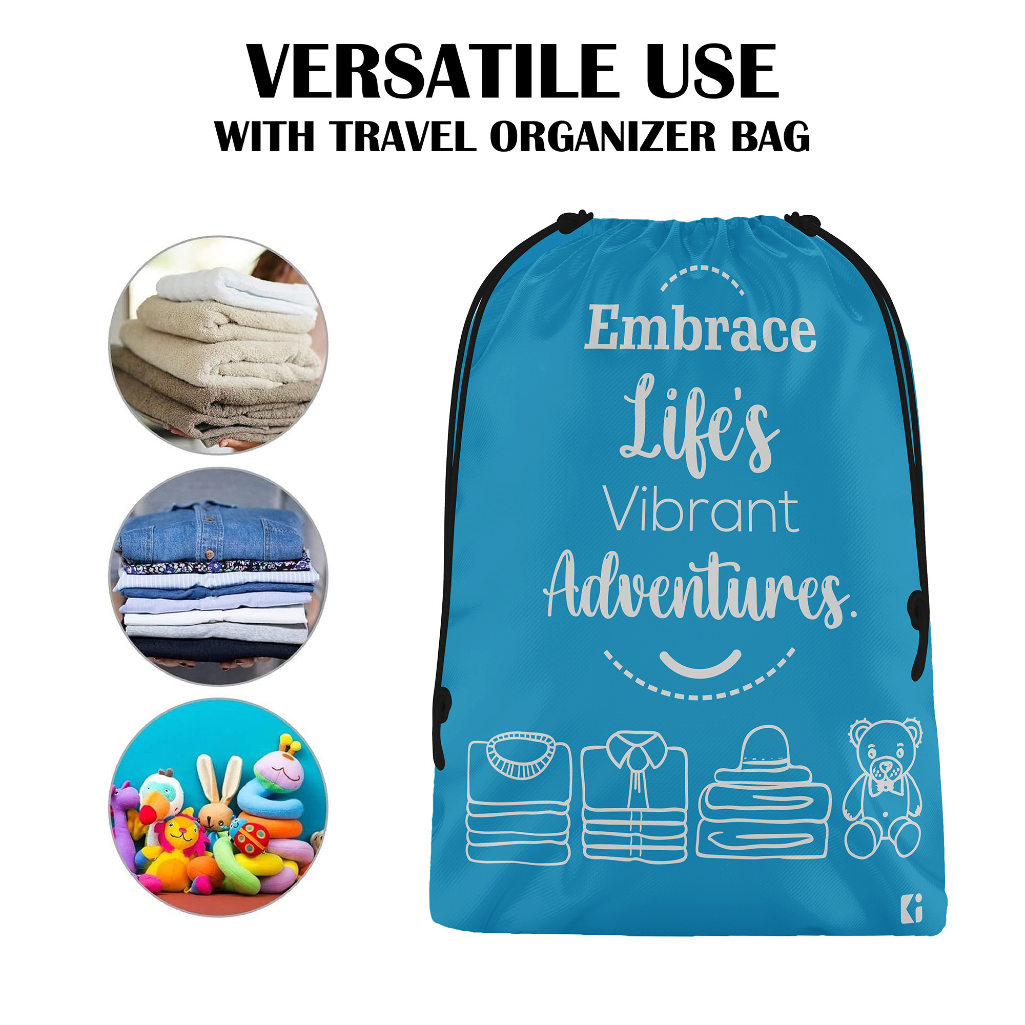 Kuber Industries  Cloth Storage Bag  Storage Organizer  Parachute Cloth Organizer  Waterproof Garments Cover  Travel Storage Organizer Bag for Clothing    Sky Blue