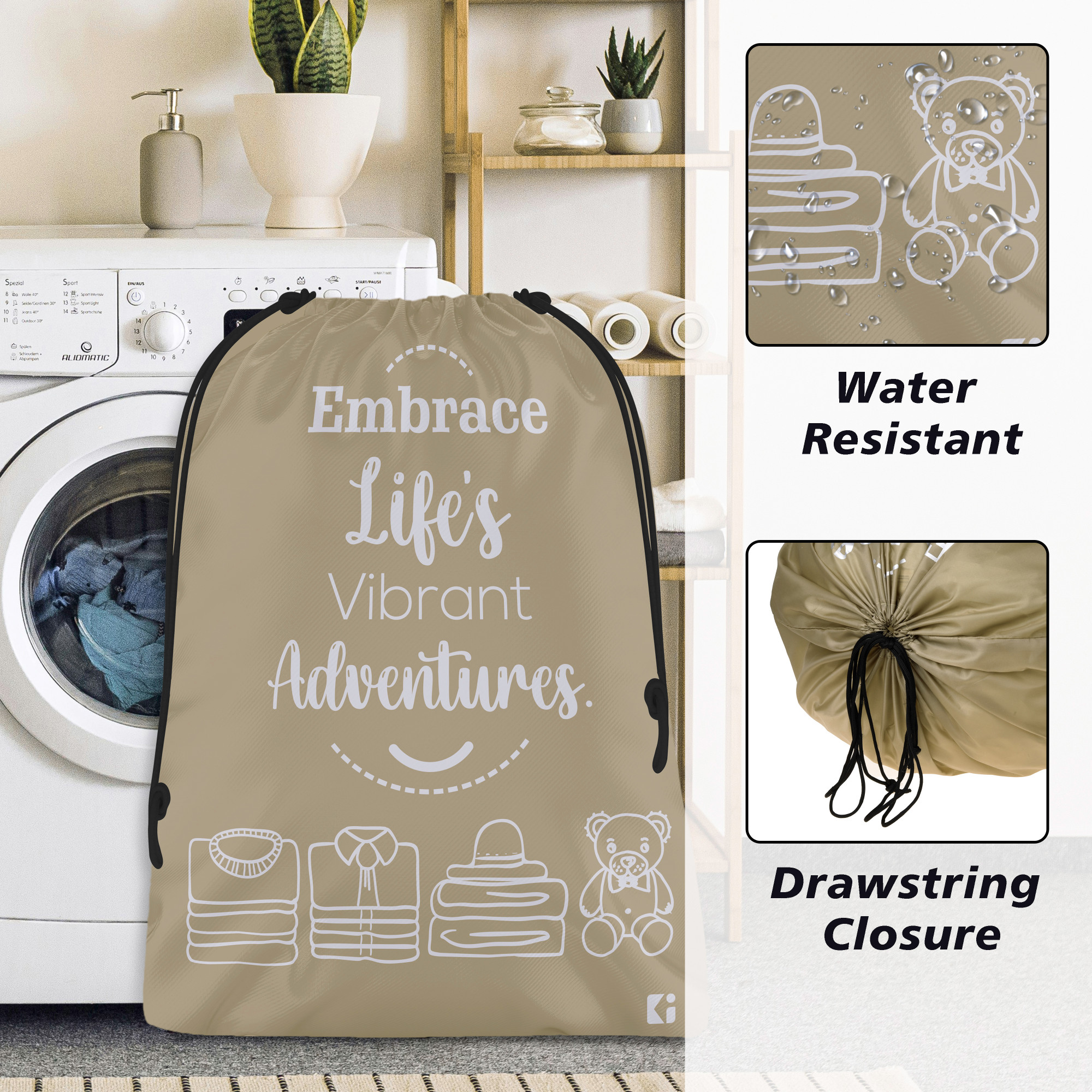 Kuber Industries  Cloth Storage Bag  Storage Organizer  Parachute Cloth Organizer  Waterproof Garments Cover  Travel Storage Organizer Bag for Clothing    Brown