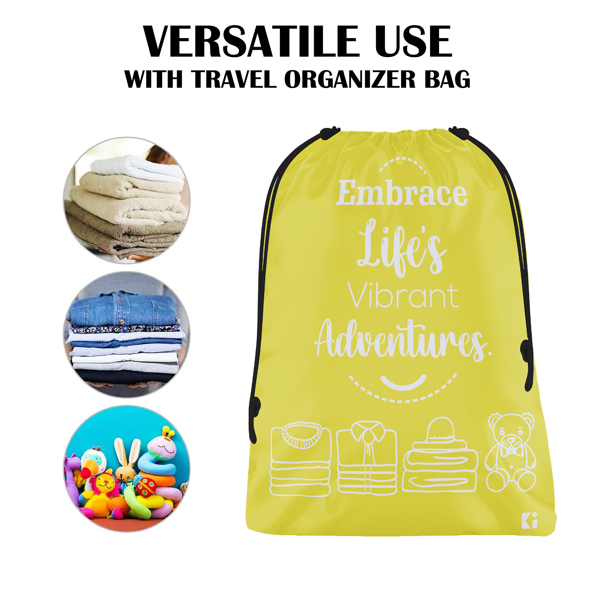 Kuber Industries  Cloth Storage Bag  Storage Organizer  Parachute Cloth Organizer  Waterproof Garments Cover  Travel Storage Organizer Bag for Clothing    Yellow