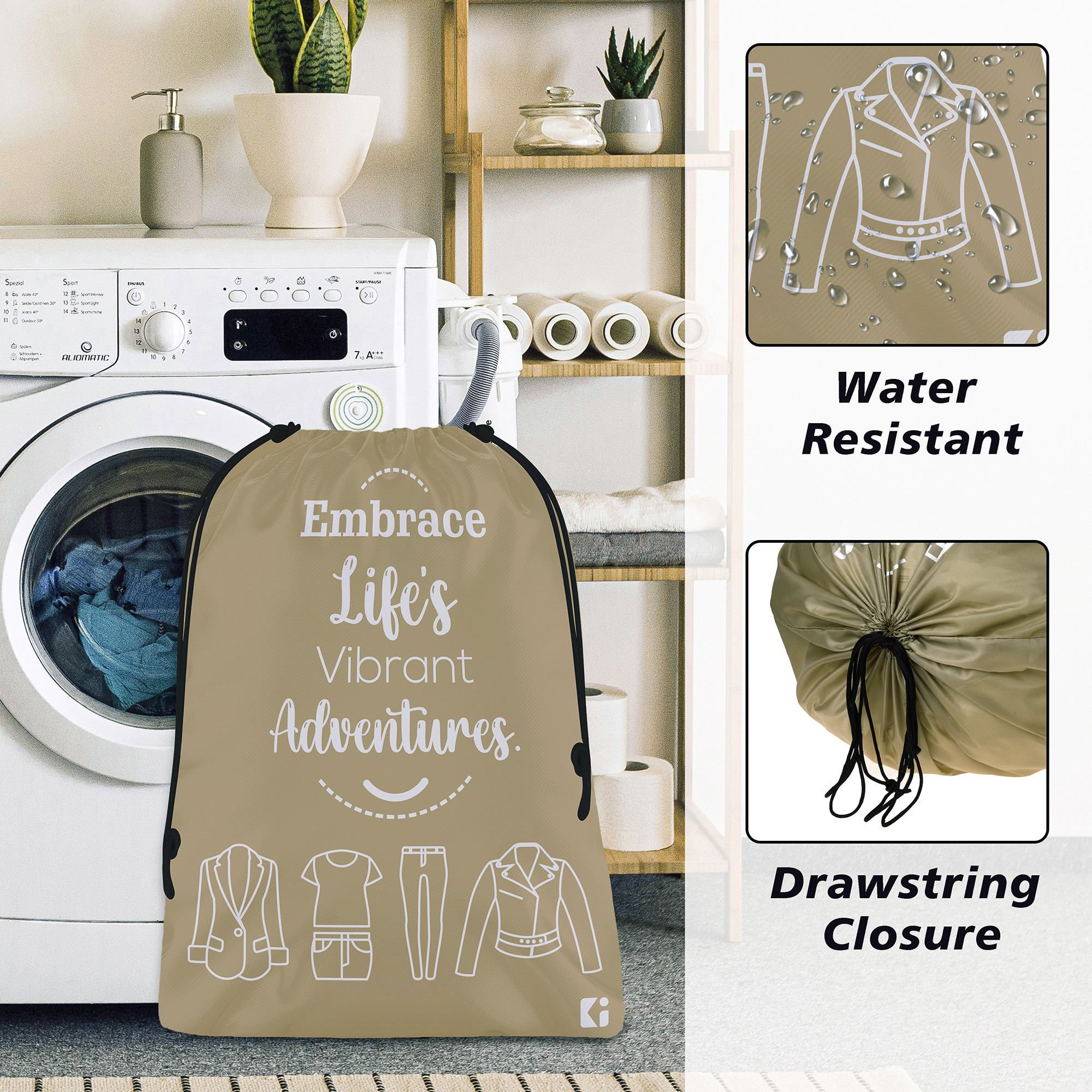 Kuber Industries  Cloth Storage Bag  Storage Organizer  Travel Cloth Carrying Bag  Waterproof Garments Cover  Parachute Storage Organizer for Clothing    Brown