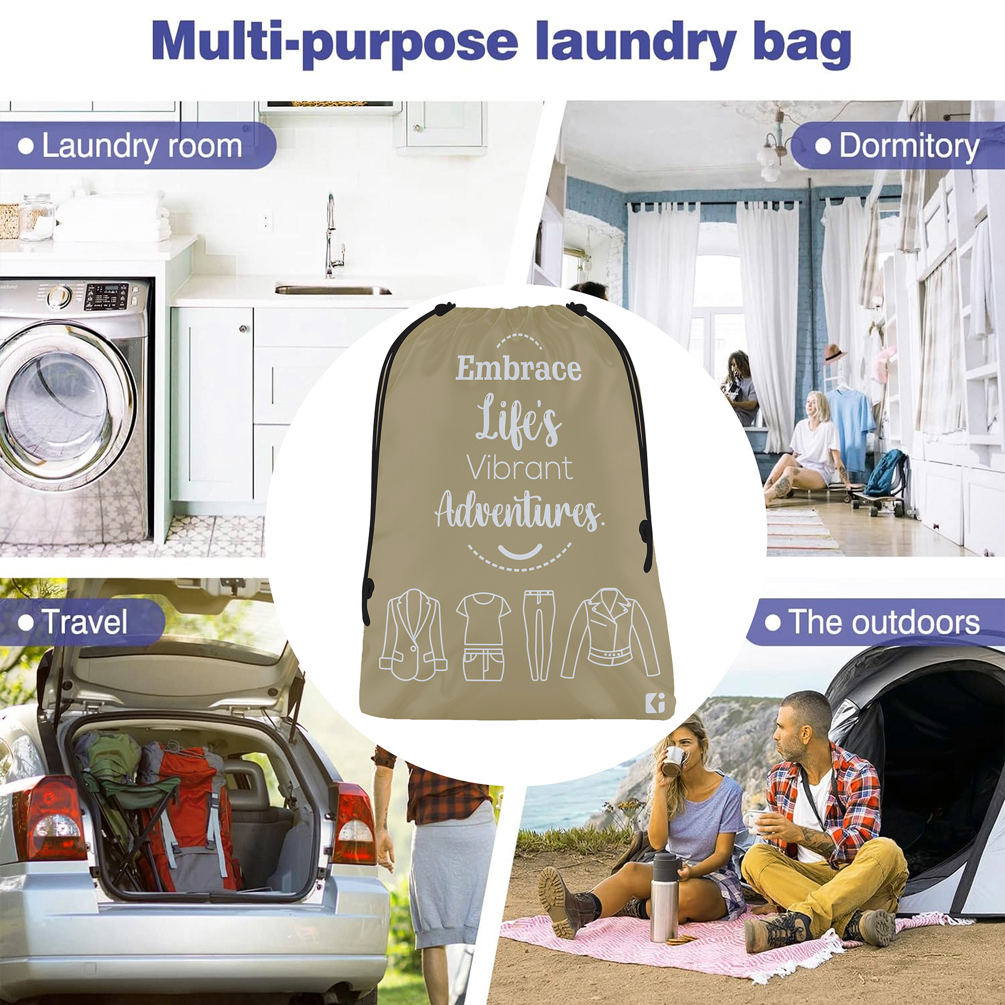 Kuber Industries  Cloth Storage Bag  Storage Organizer  Travel Cloth Carrying Bag  Waterproof Garments Cover  Parachute Storage Organizer for Clothing    Brown