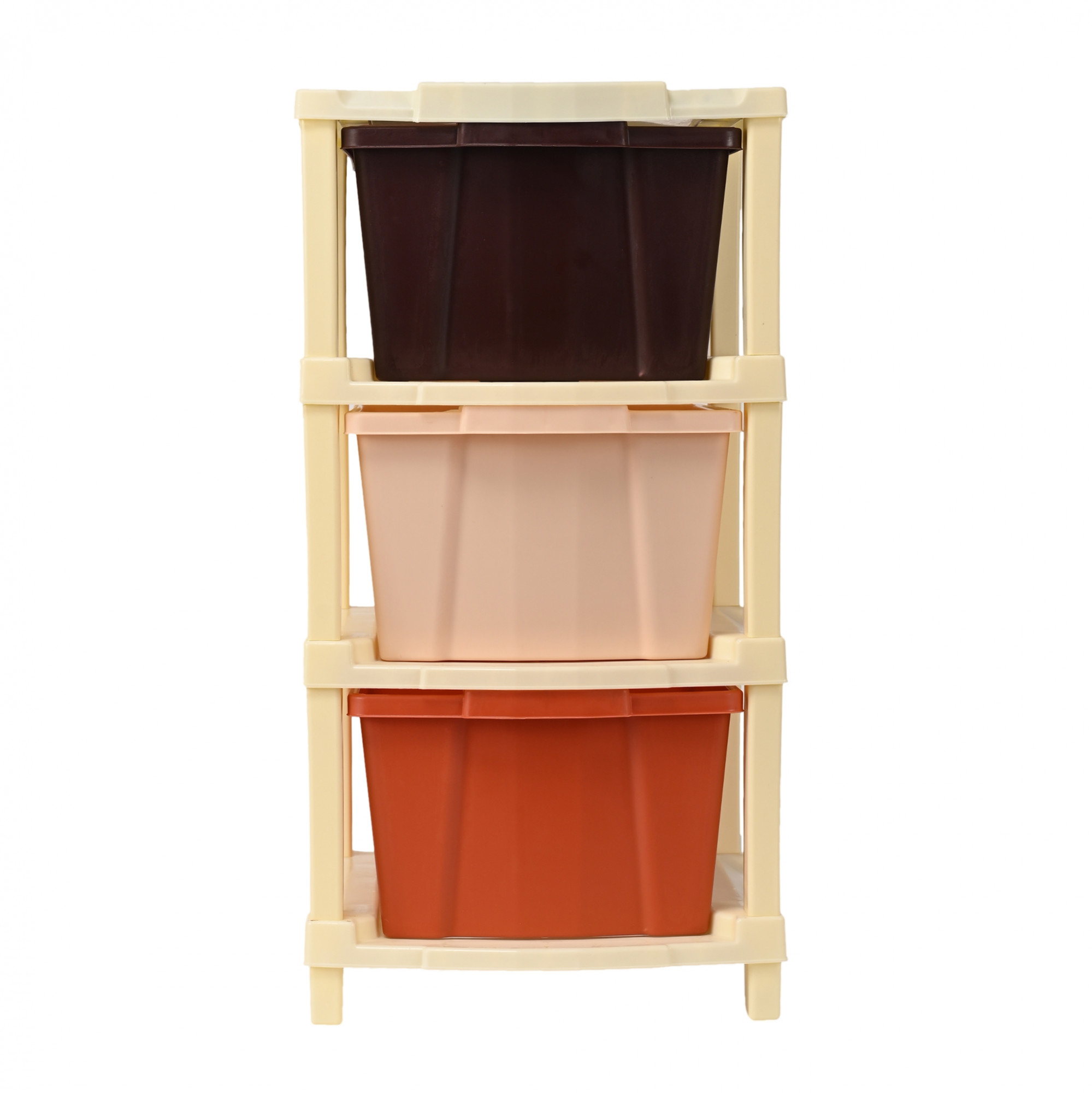 Kuber Industries  Collapsible Multipurpose Plastic Drawers Storage Organizer  Durable CabinetsStorage Rack for Kitchen  Kids Toy Box  Shelf for HomeOffice  Brown