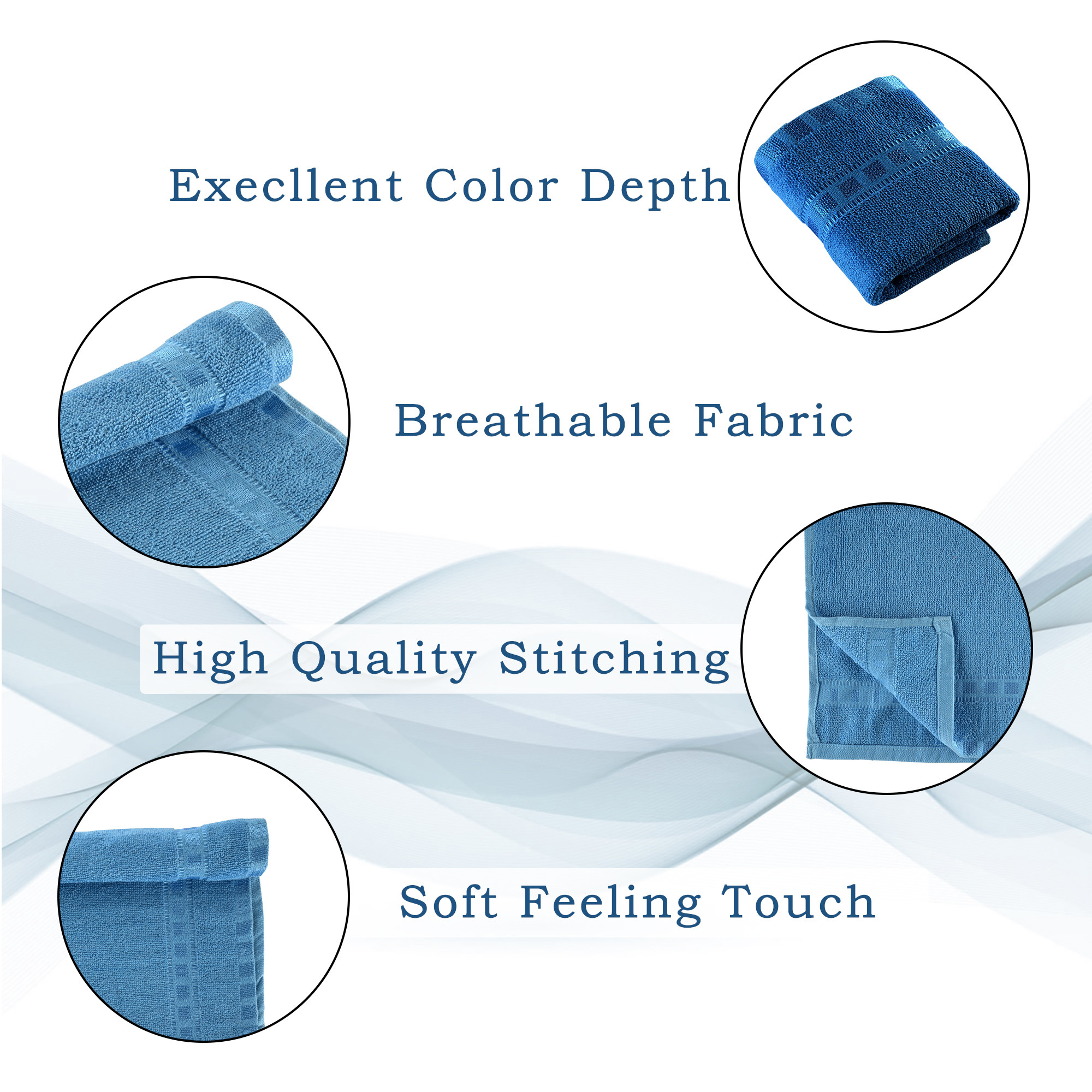 Kuber Industries  Cotton HandFace Towels For Men  Women  Easily Washable  Workout Gym Napkins For Men  Pocket Towel - Sky Blue