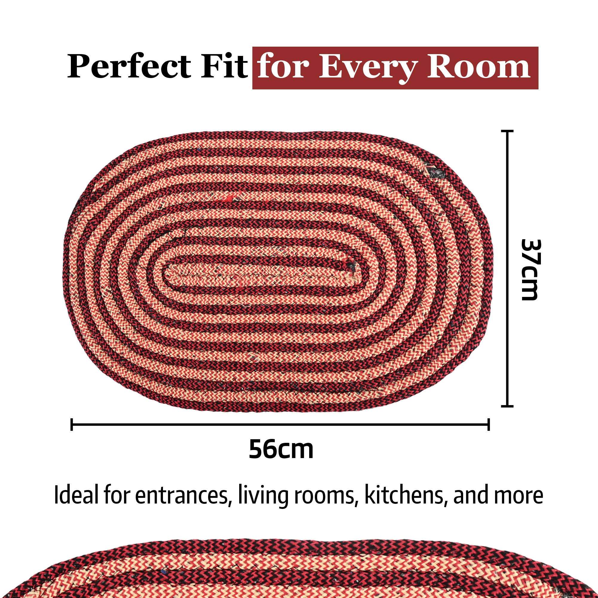 Kuber Industries  Cotton Outdoor Mats for Home Entrance  Machine Washable Floor Mats for Home  IndoorOutdoor Paidan for Office  Poly Diamond - Maroon
