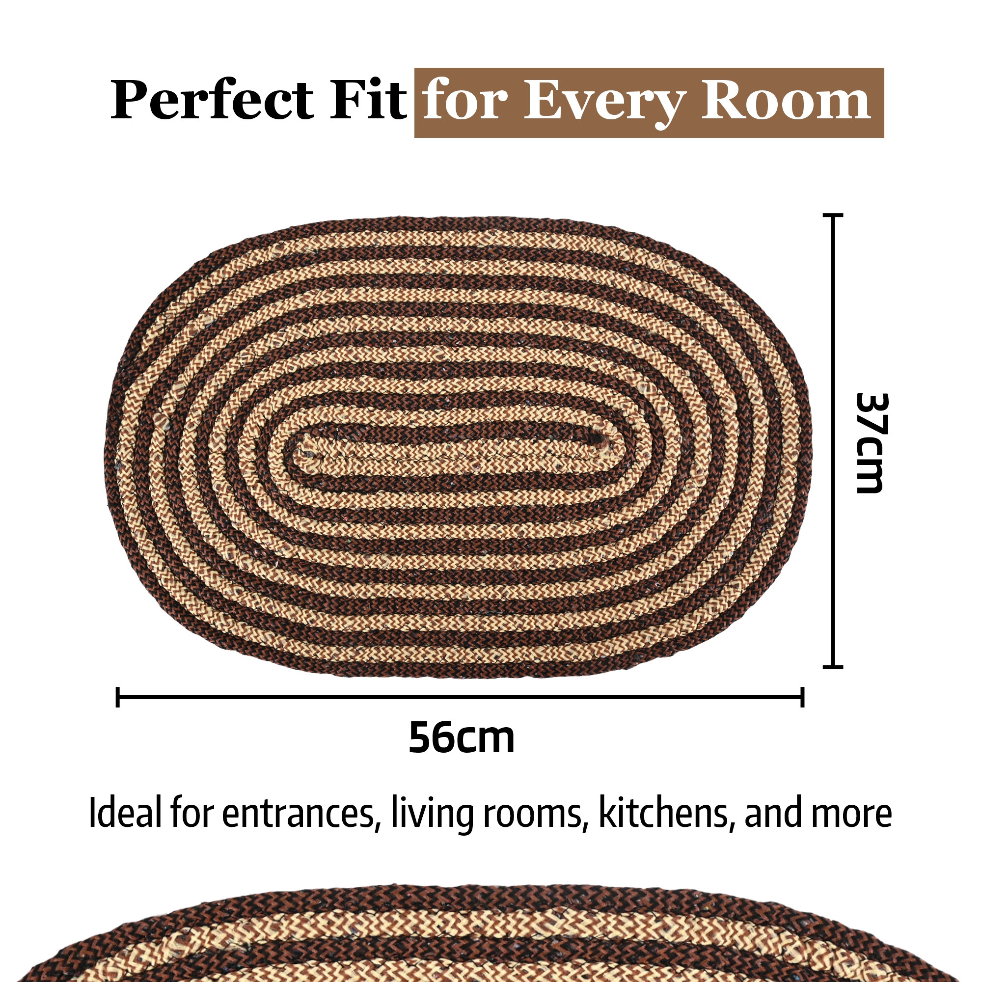 Kuber Industries  Cotton Outdoor Mats for Home Entrance  Machine Washable Floor Mats for Home  IndoorOutdoor Paidan for Office  Poly Diamond - Brown