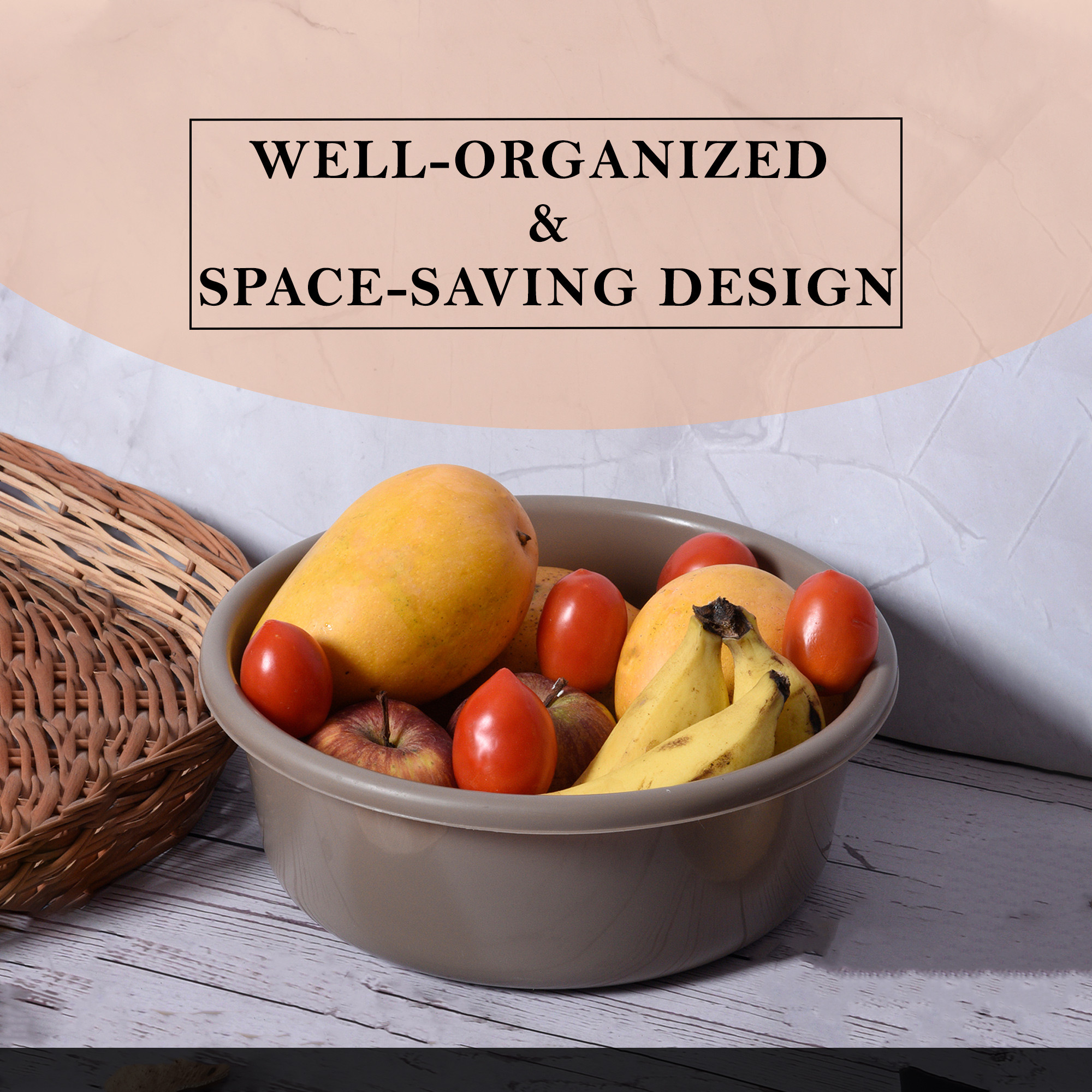 Kuber Industries  Desk Organizer  Stationery Organizer Tub  Multipurpose Storage Organizer  Office Supplies Organizer for Pen-Pencil-Staplers-Clips  Desktop Organizer  4 LTR  Brown