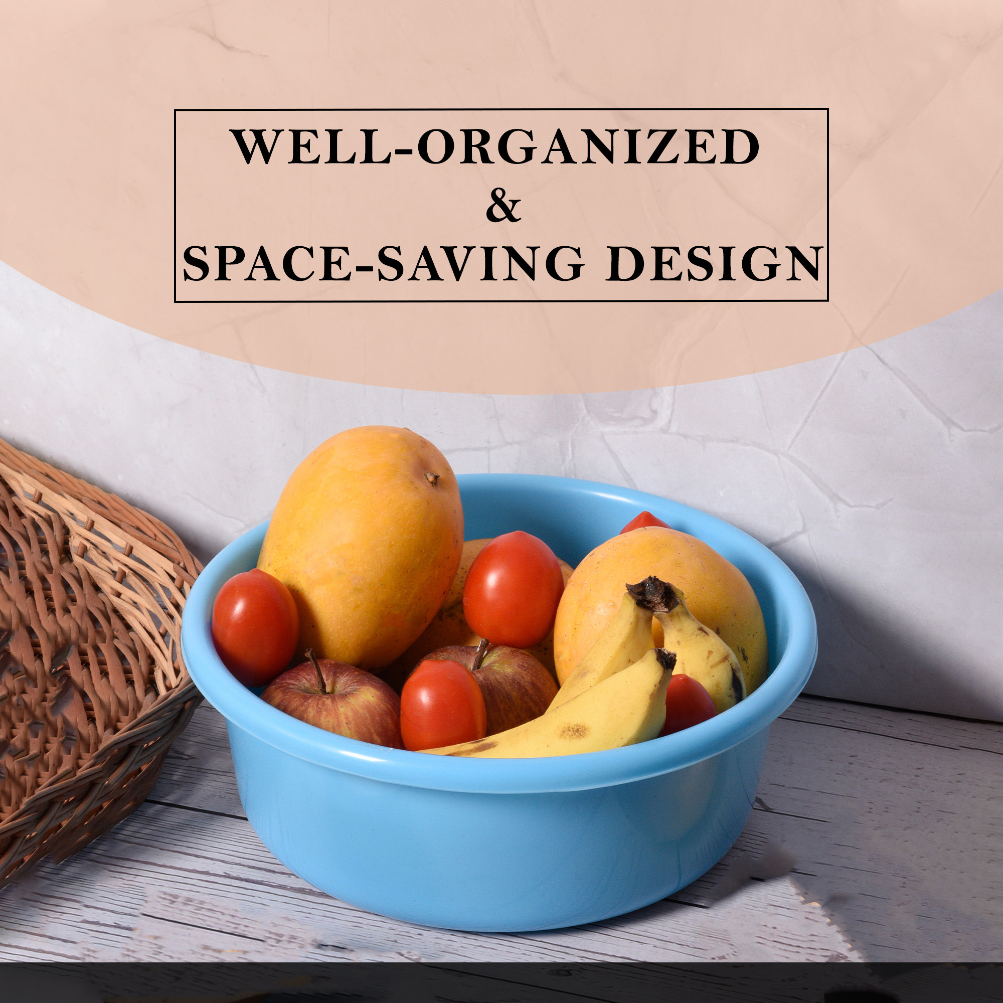 Kuber Industries  Desk Organizer  Stationery Organizer Tub  Multipurpose Storage Organizer  Office Supplies Organizer for Pen-Pencil-Staplers-Clips  Desktop Organizer  4 LTR  Sky Blue