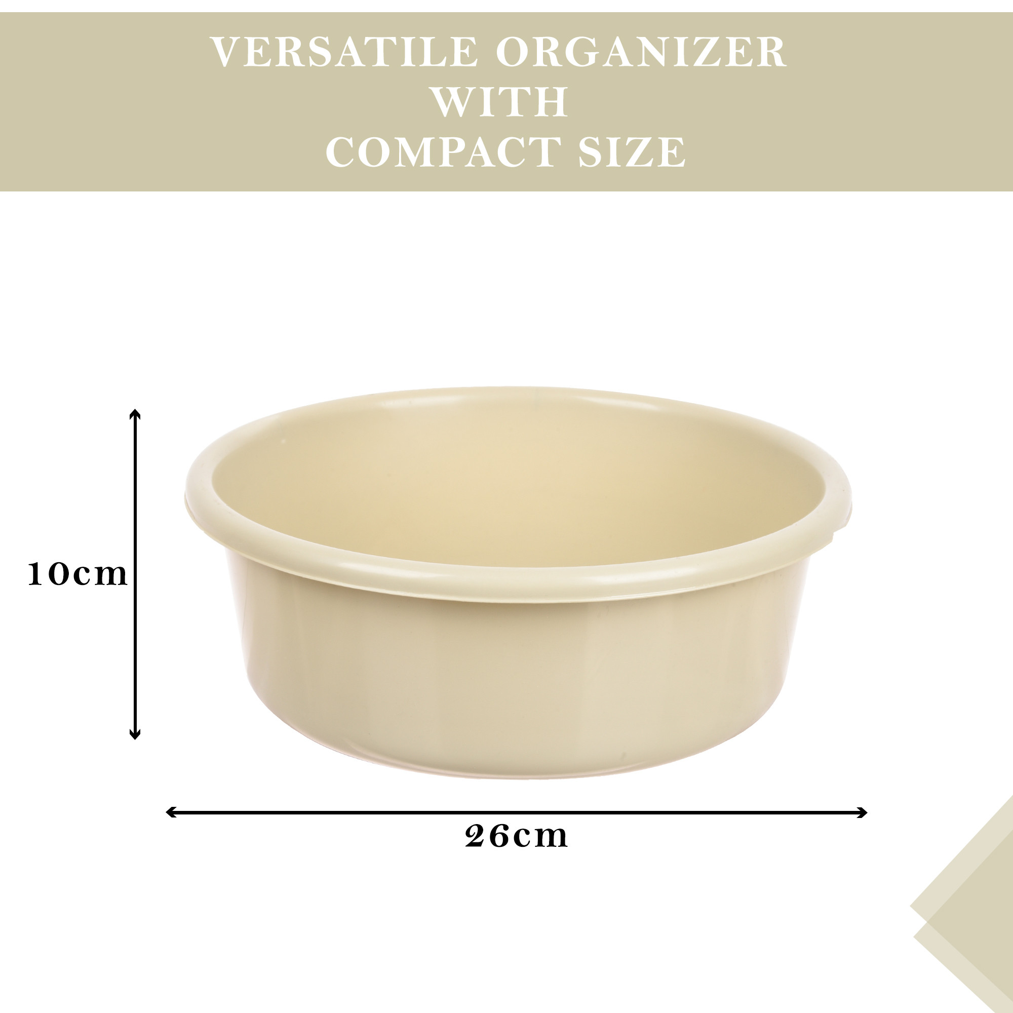 Kuber Industries  Desk Organizer  Stationery Organizer Tub  Multipurpose Storage Organizer  Office Supplies Organizer for Pen-Pencil-Staplers-Clips  Desktop Organizer  4 LTR  Cream