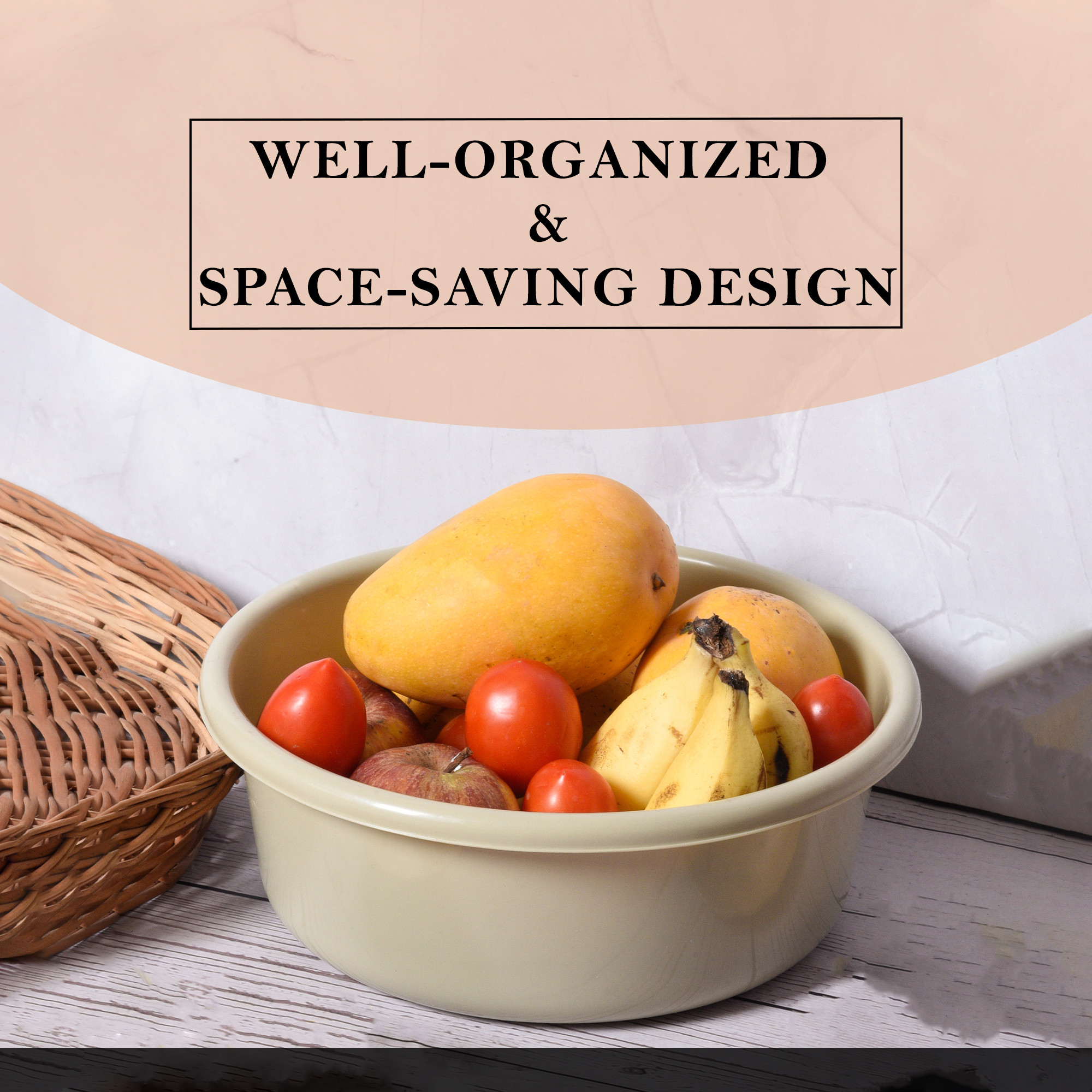 Kuber Industries  Desk Organizer  Stationery Organizer Tub  Multipurpose Storage Organizer  Office Supplies Organizer for Pen-Pencil-Staplers-Clips  Desktop Organizer  4 LTR  Cream