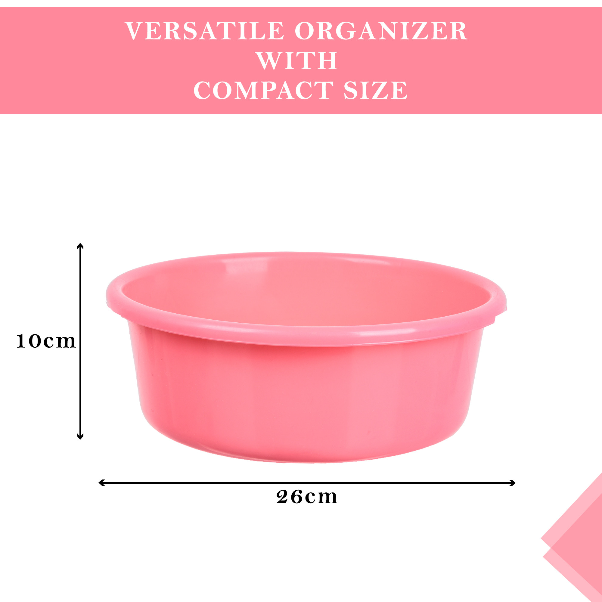 Kuber Industries  Desk Organizer  Stationery Organizer Tub  Multipurpose Storage Organizer  Office Supplies Organizer for Pen-Pencil-Staplers-Clips  Desktop Organizer  4 LTR  Pink