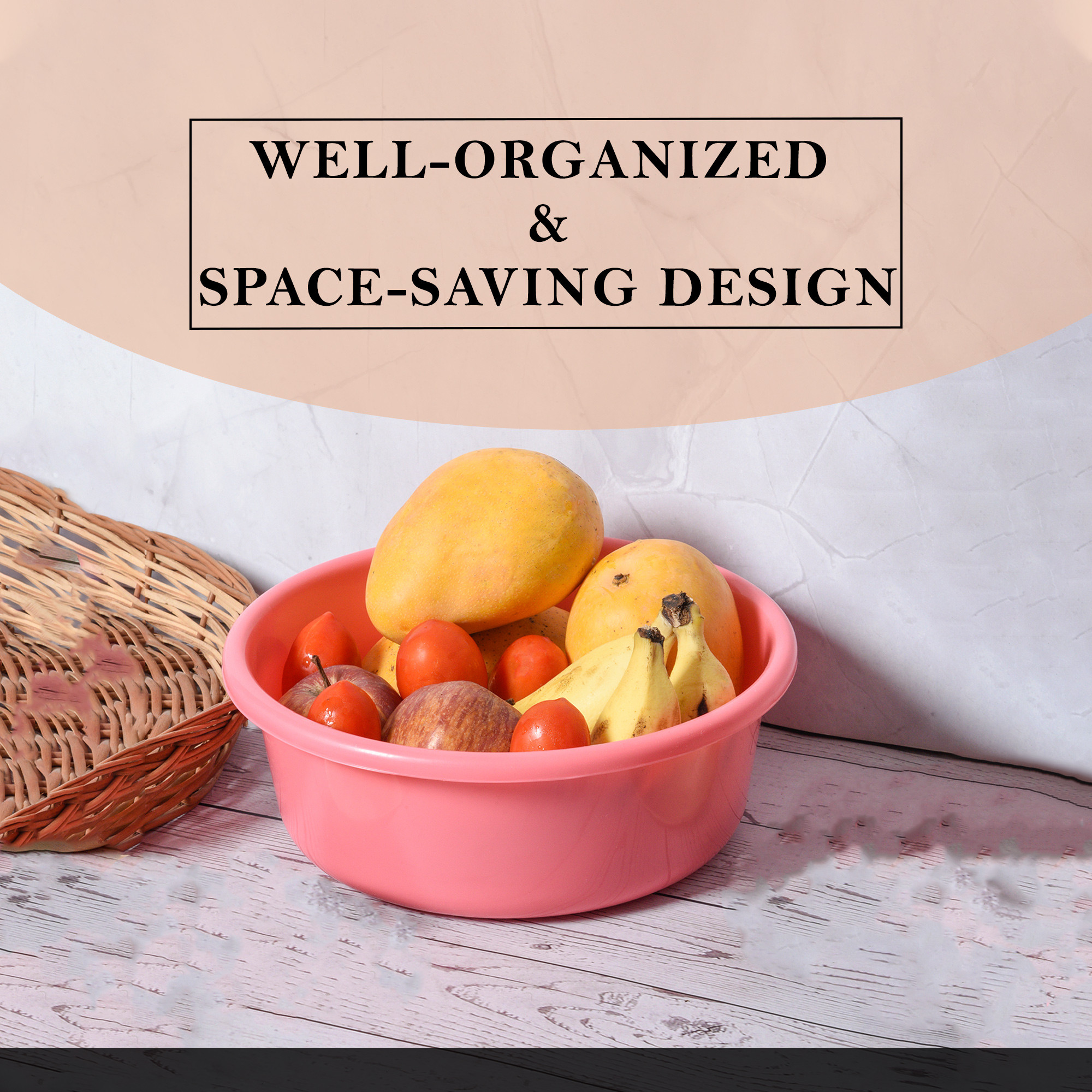 Kuber Industries  Desk Organizer  Stationery Organizer Tub  Multipurpose Storage Organizer  Office Supplies Organizer for Pen-Pencil-Staplers-Clips  Desktop Organizer  4 LTR  Pink