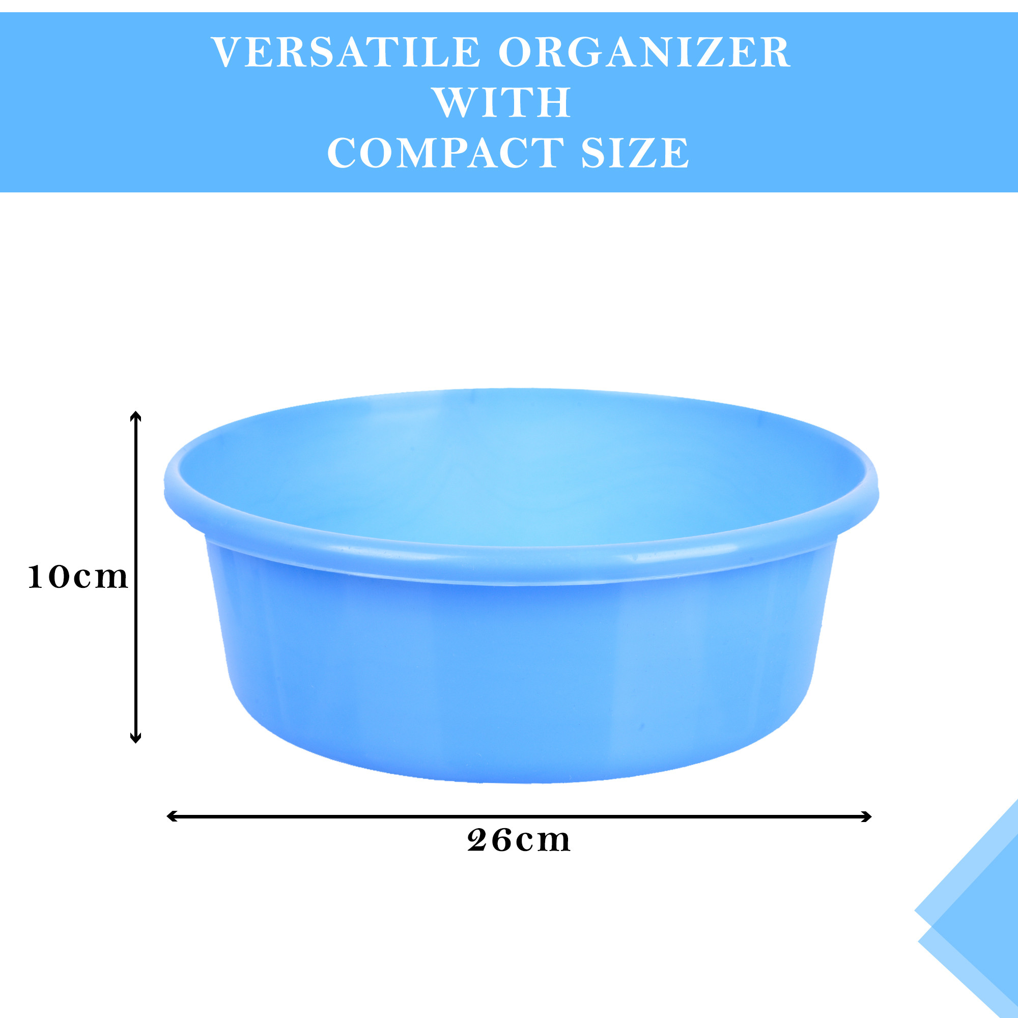 Kuber Industries  Desk Organizer  Stationery Organizer Tub  Multipurpose Storage Organizer  Office Supplies Organizer for Pen-Pencil-Staplers-Clips  Desktop Organizer  4 LTR  Blue