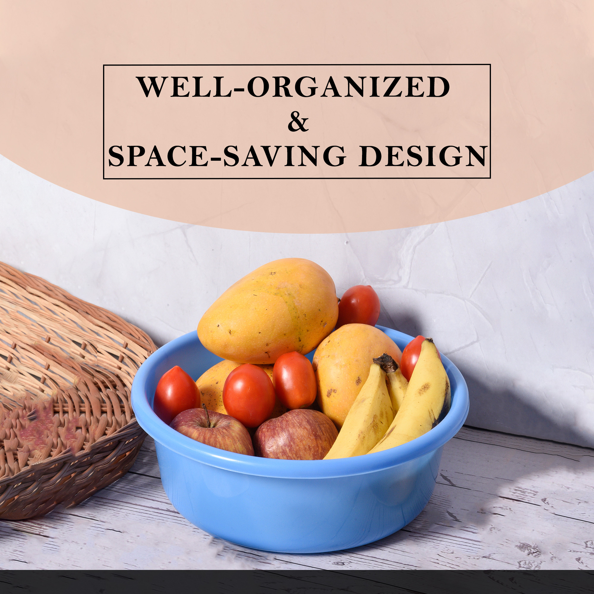 Kuber Industries  Desk Organizer  Stationery Organizer Tub  Multipurpose Storage Organizer  Office Supplies Organizer for Pen-Pencil-Staplers-Clips  Desktop Organizer  4 LTR  Blue