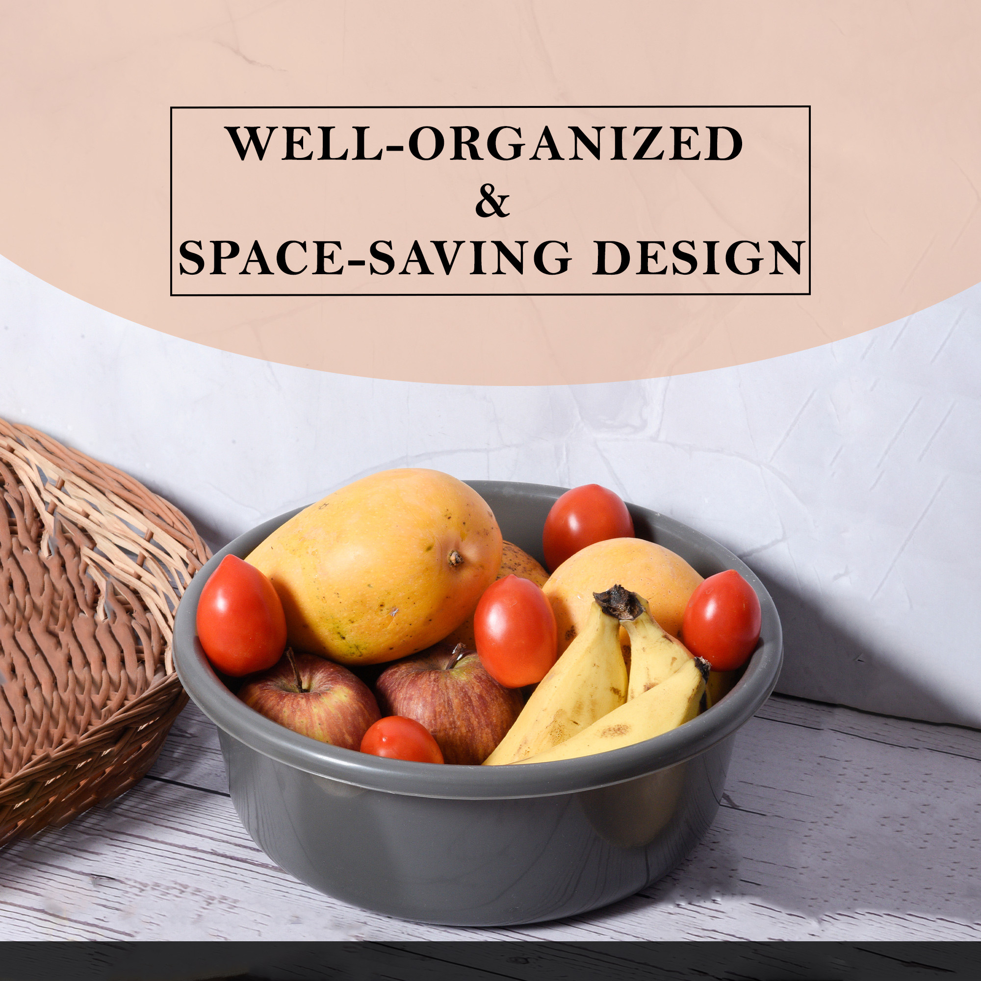 Kuber Industries  Desk Organizer  Stationery Organizer Tub  Multipurpose Storage Organizer  Office Supplies Organizer for Pen-Pencil-Staplers-Clips  Desktop Organizer  4 LTR  Gray