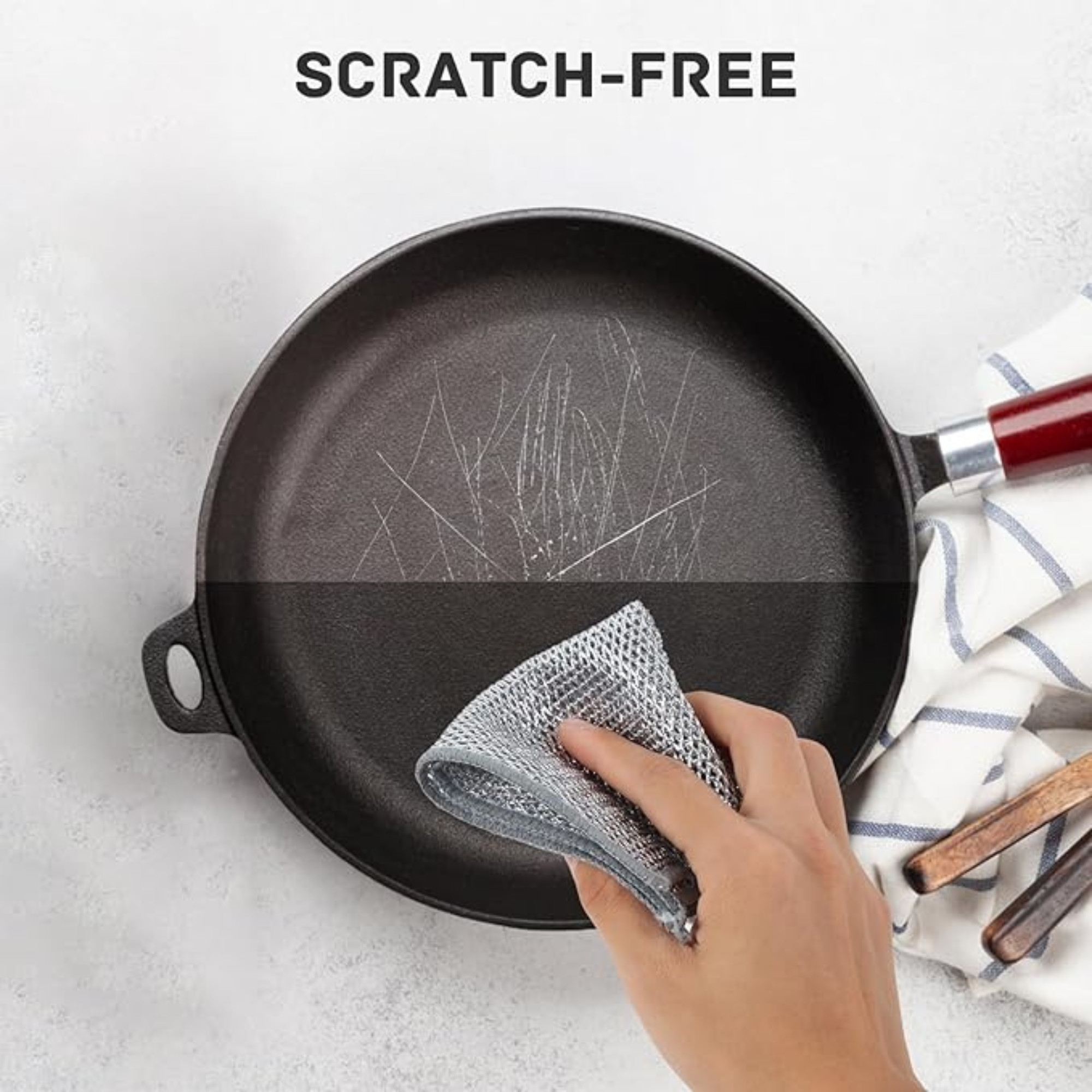 Kuber Industries  Double Layered Non-Scratch Wire Dish Cloth  Stove Cleaning Scrubber  Dish Washing Cloth For Kitchen Use  Silver