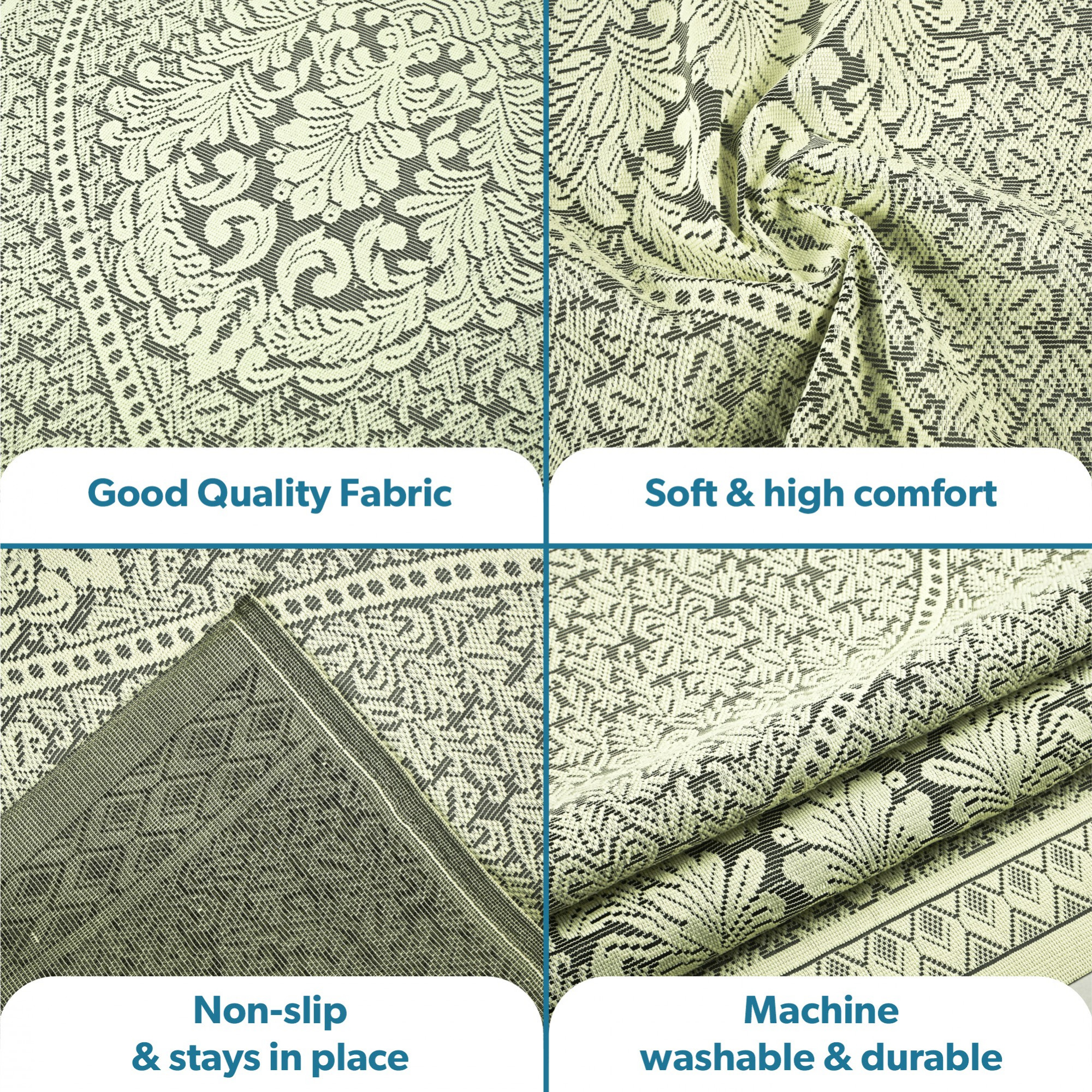 Kuber Industries  Durable  Sofa Covers for Living Room  Machine Washable Sofe ke cover for Protection  Comfort  Floral Design - Cream  Brown