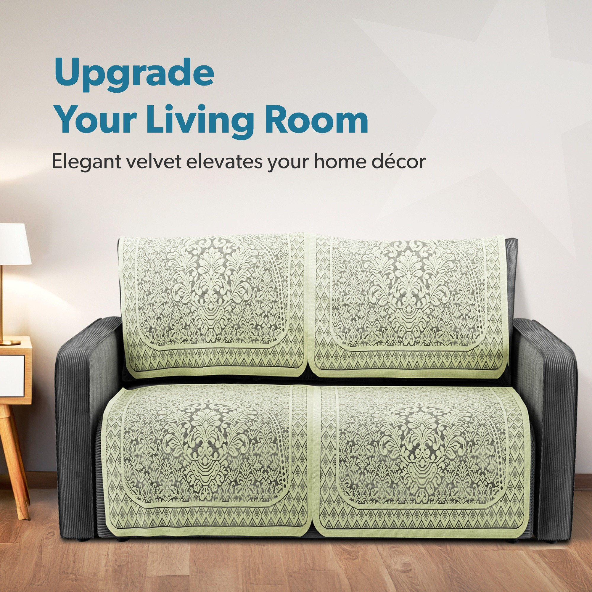 Kuber Industries  Durable  Sofa Covers for Living Room  Machine Washable Sofe ke cover for Protection  Comfort  Floral Design - Cream  Brown