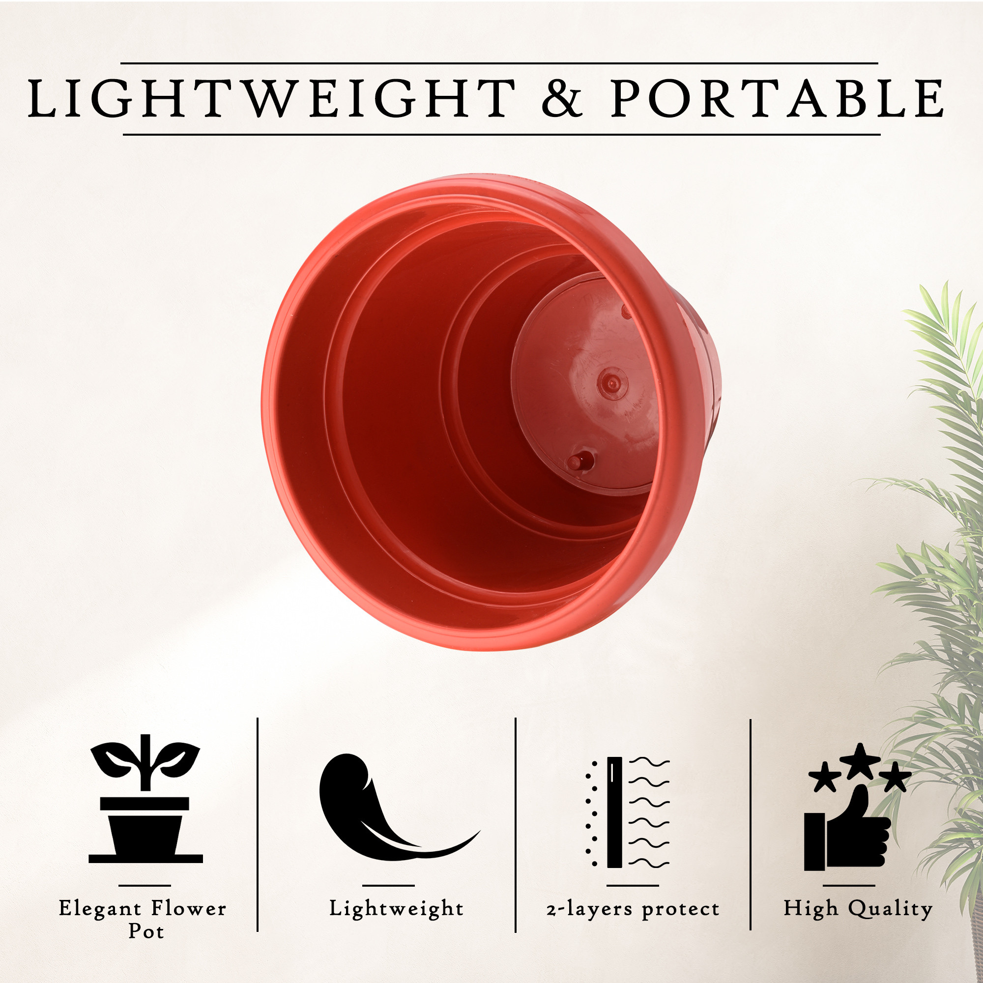 Kuber Industries  Flower Pot  2-Layer Fuldani Flower Pot   Phooldaan for Home Dcor  Pots for Terrace Garden  Pots Stand for Plants  Synergy Indoor Plant Stand  Red