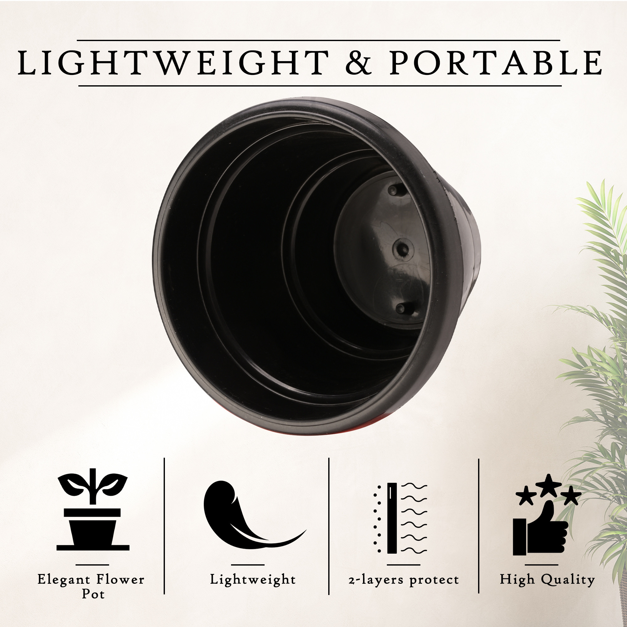 Kuber Industries  Flower Pot  2-Layer Fuldani Flower Pot  6 Inch Pots for Terrace Garden  Pots Stand for Plants  Phooldaan for Home Dcor  Synergy Indoor Plant Stand  Black