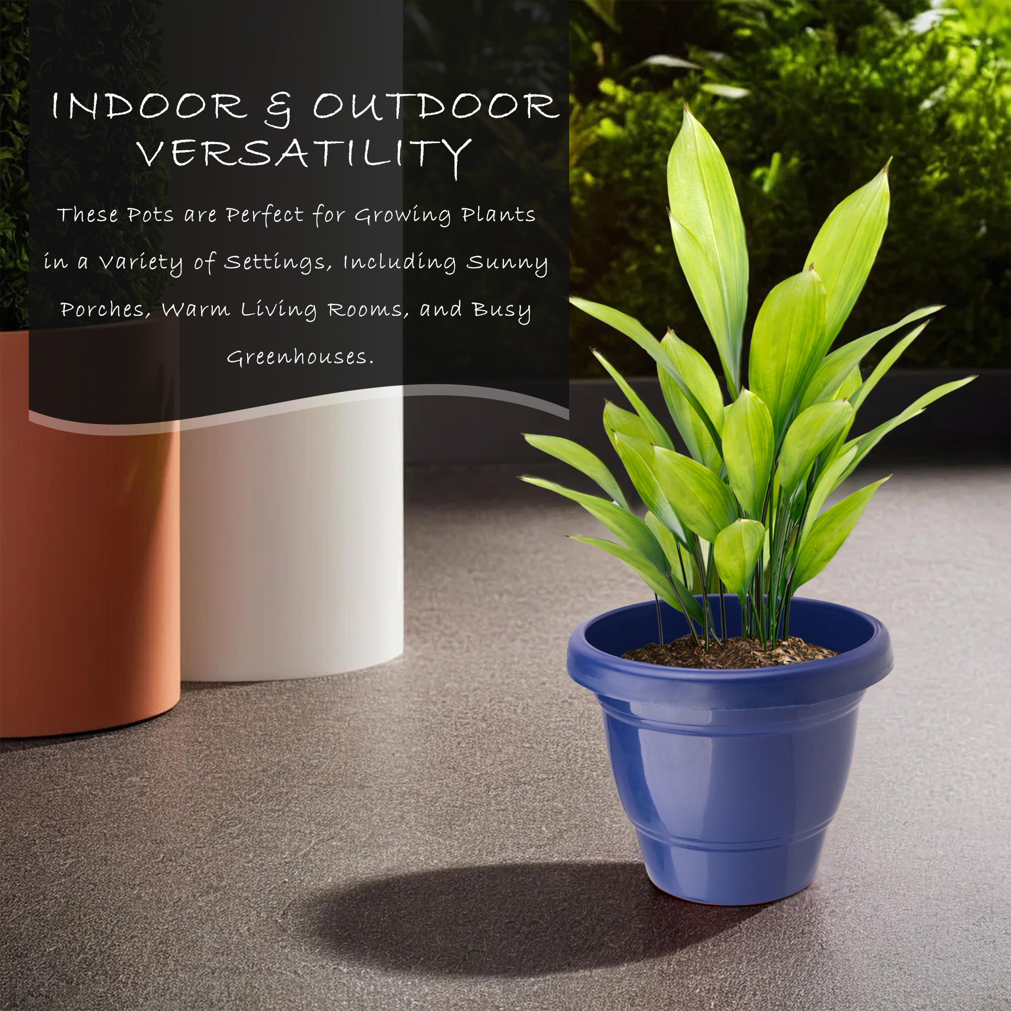 Kuber Industries  Flower Pot  2-Layer Fuldani Flower Pot  6 Inch Pots for Terrace Garden  Pots Stand for Plants  Phooldaan for Home Dcor  Synergy Indoor Plant Stand  Blue