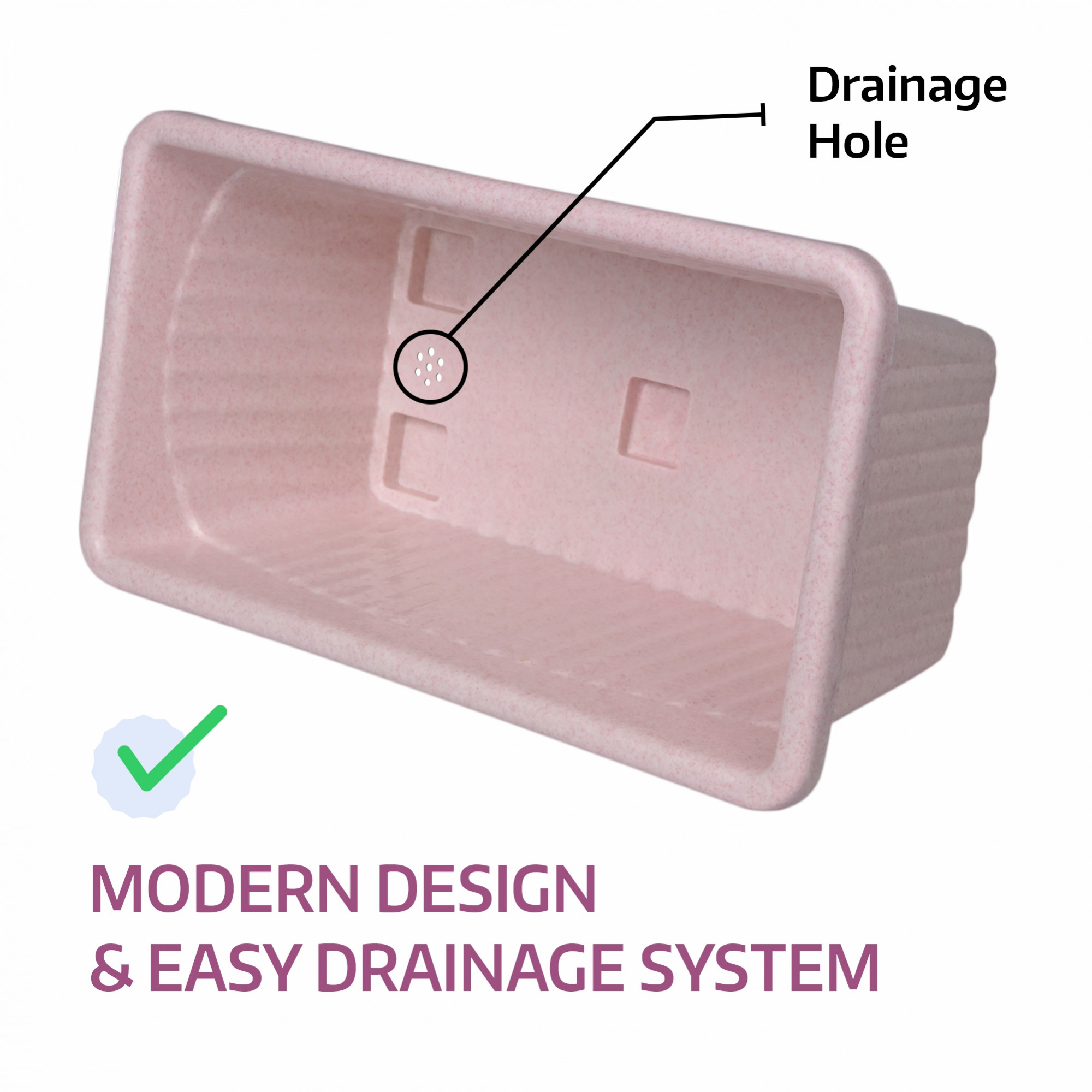 Kuber Industries  Flower Pot  Flower Pot for Living Room-Office  Flower Planters for Home-Lawns  Gardening  Window Planters  Flower Pots for Balcony  Marble Jupitar  Pink