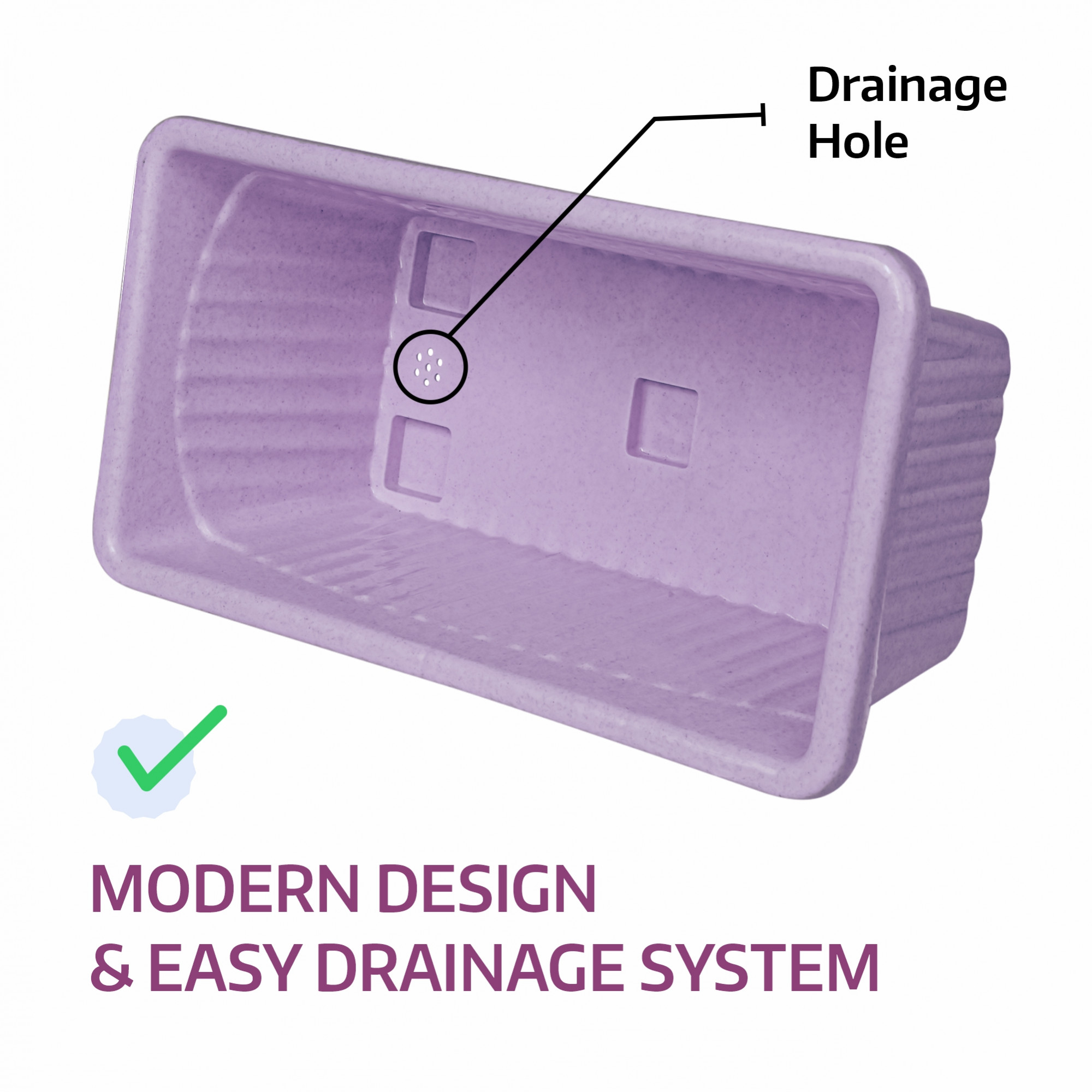 Kuber Industries  Flower Pot  Flower Pot for Living Room-Office  Flower Planters for Home-Lawns  Gardening  Window Planters  Flower Pots for Balcony  Marble Jupitar  Purple