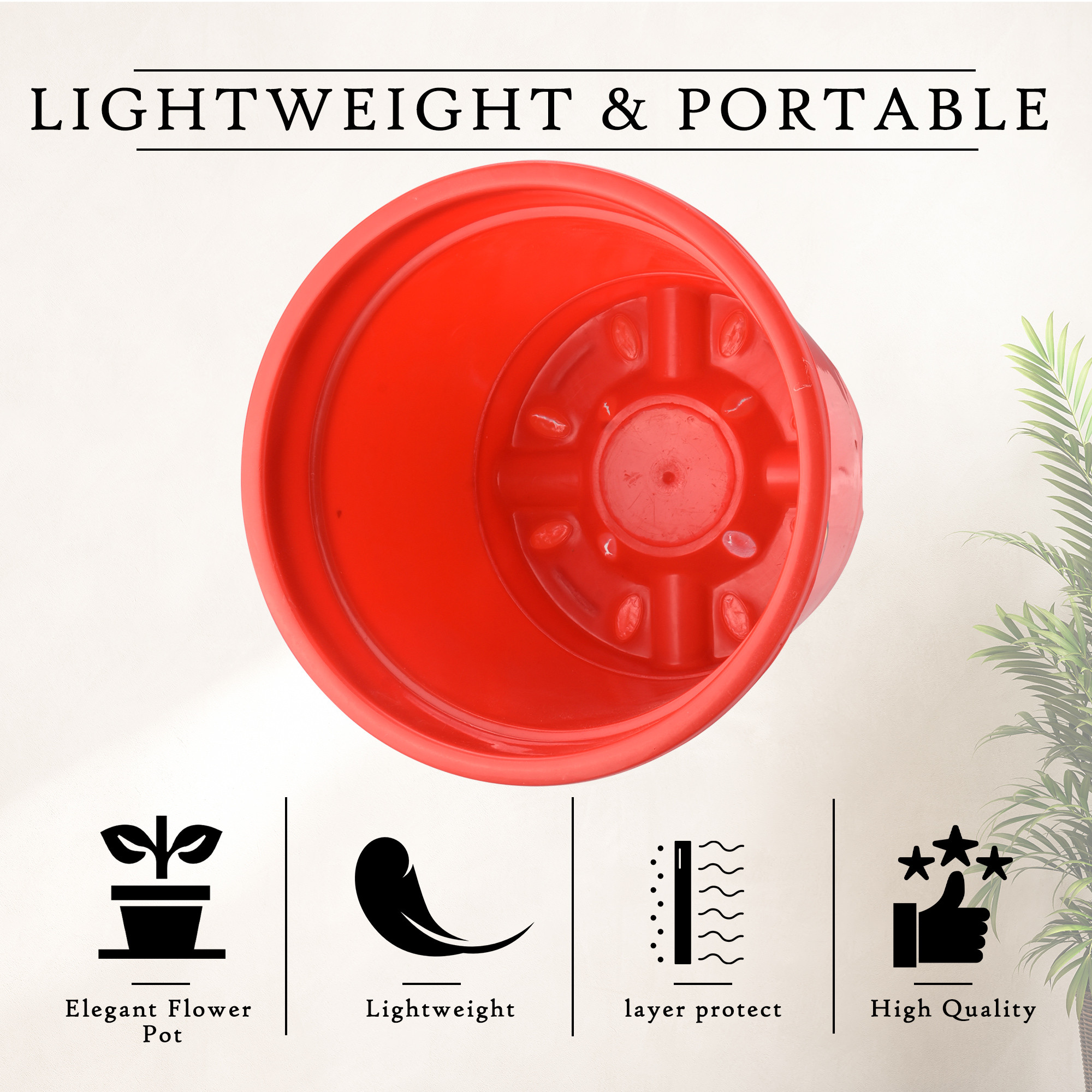 Kuber Industries  Flower Pot  Fuldani Flower Pot   Phooldaan for Home Dcor  Pots for Home Terrace Garden  Pots Stand for Plants  Synergy Indoor Plant Stand  Red