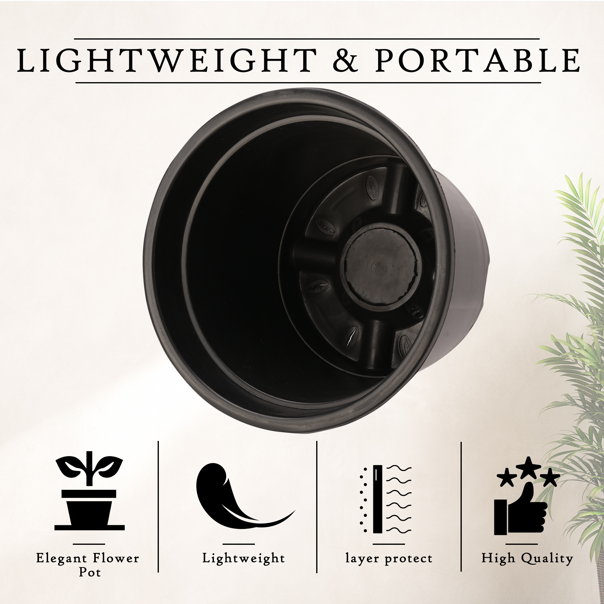 Kuber Industries  Flower Pot  Fuldani Flower Pot  6 Inch Pots for Home Terrace Garden  Pots Stand for Plants  Phooldaan for Home Dcor  Synergy Indoor Plant Stand  Black