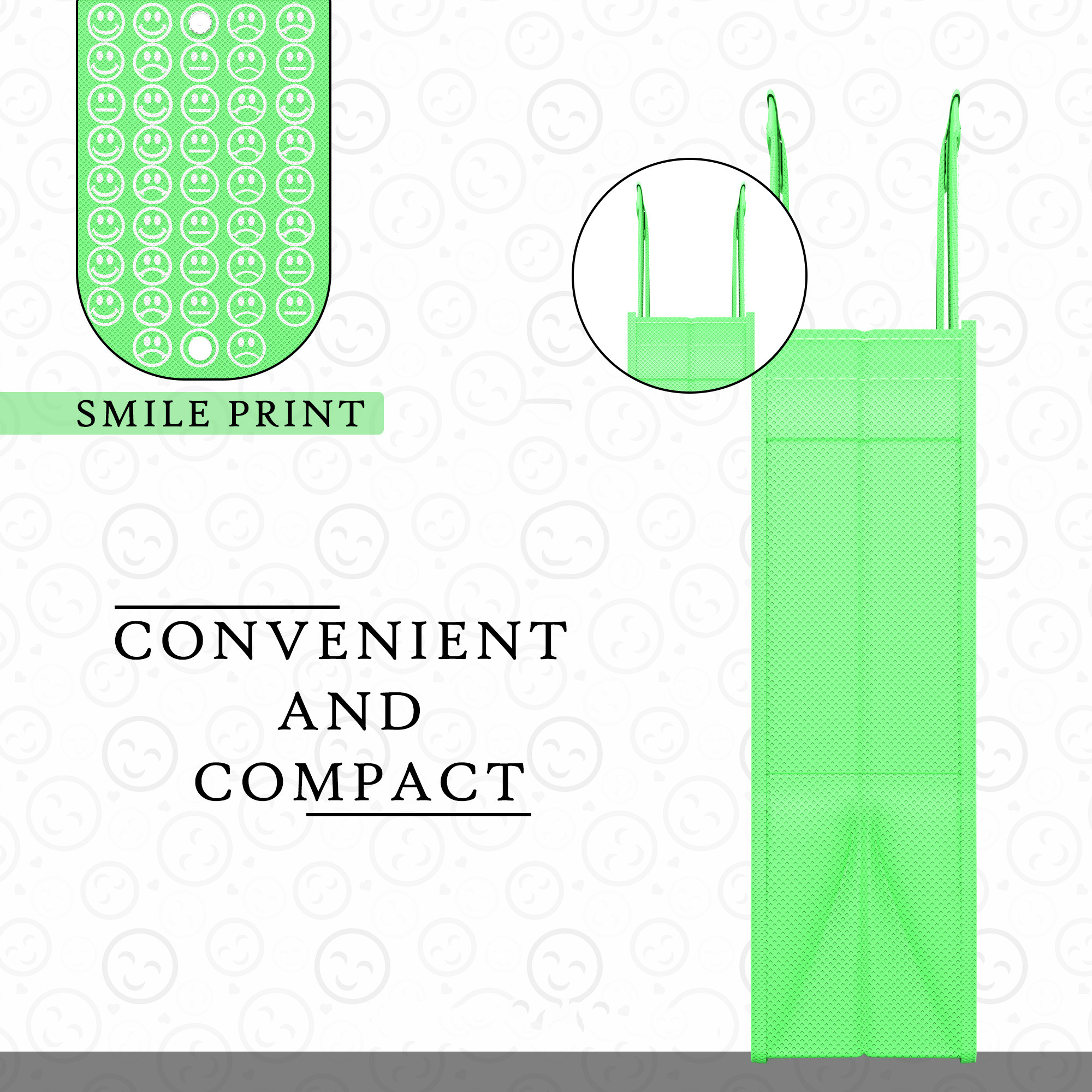 Kuber Industries  Foldable Shopping Bags For Women  GroceryVegetable Bags For Market  JholaThela  Daily Use Bags  Smile- Green