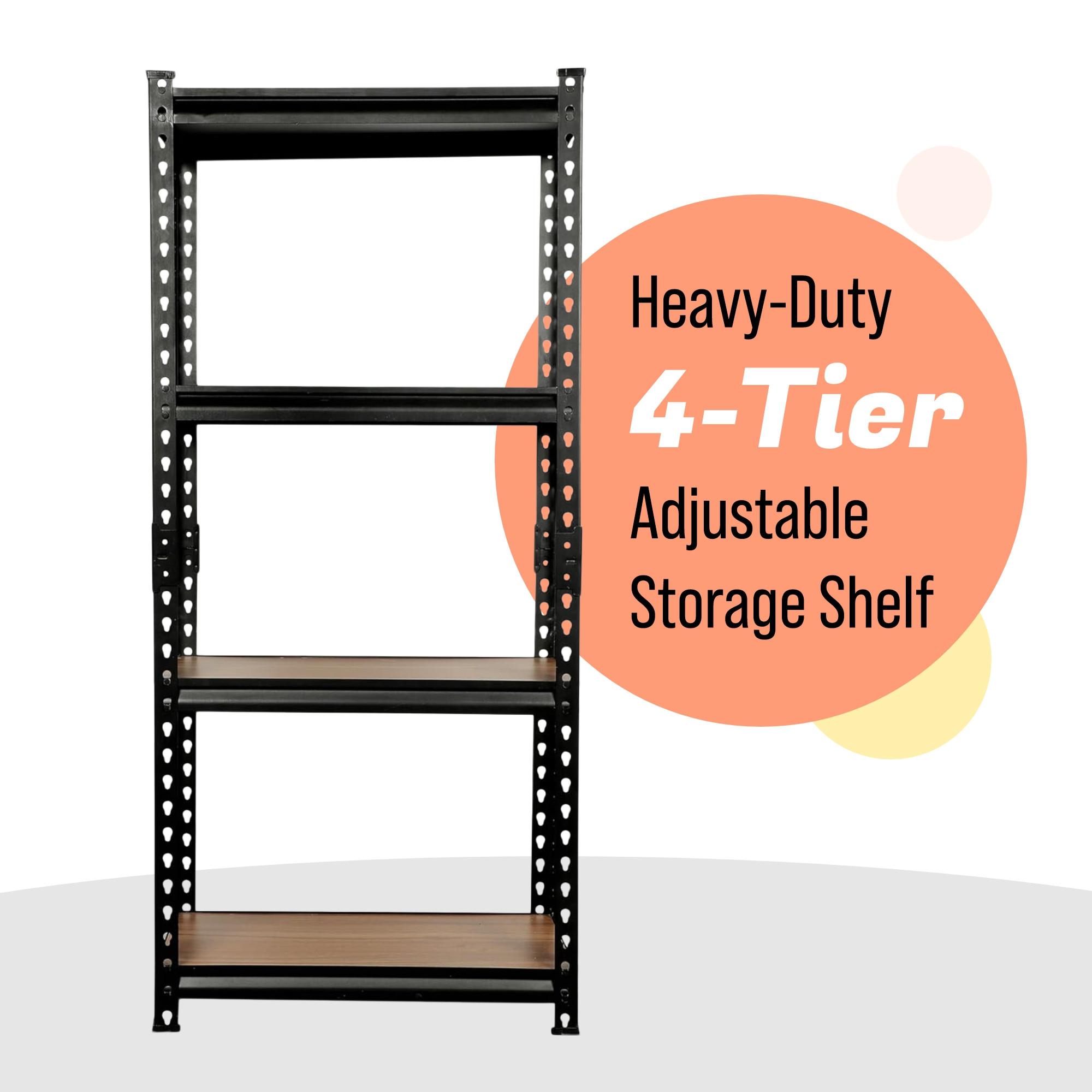 Kuber Industries  Heavy Duty Multipurpose Store Room Organizer Rack  Foldable Kitchen Racks and Shelves for Storage at Home Office  Garage  Brown  Black