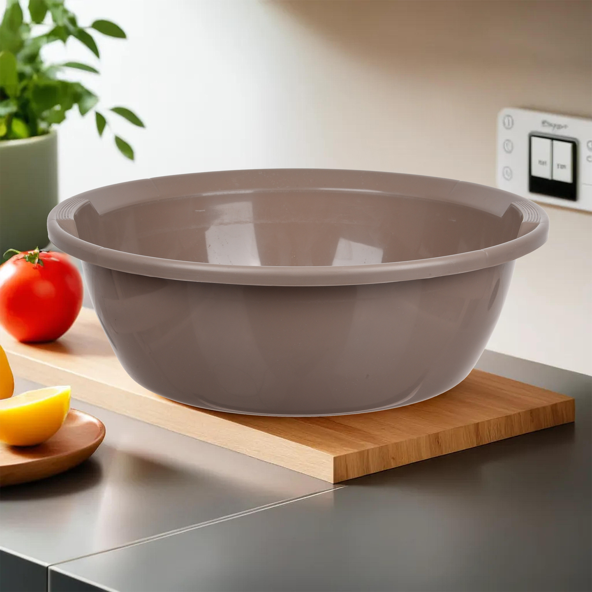 Kuber Industries  Kitchen Basket  Stationery Organizer Tub  Multipurpose Storage Organizer  Office Supplies Organizer for Pen-Pencil-Staplers-Clips  Desktop Organizer  12 LTR  Brown