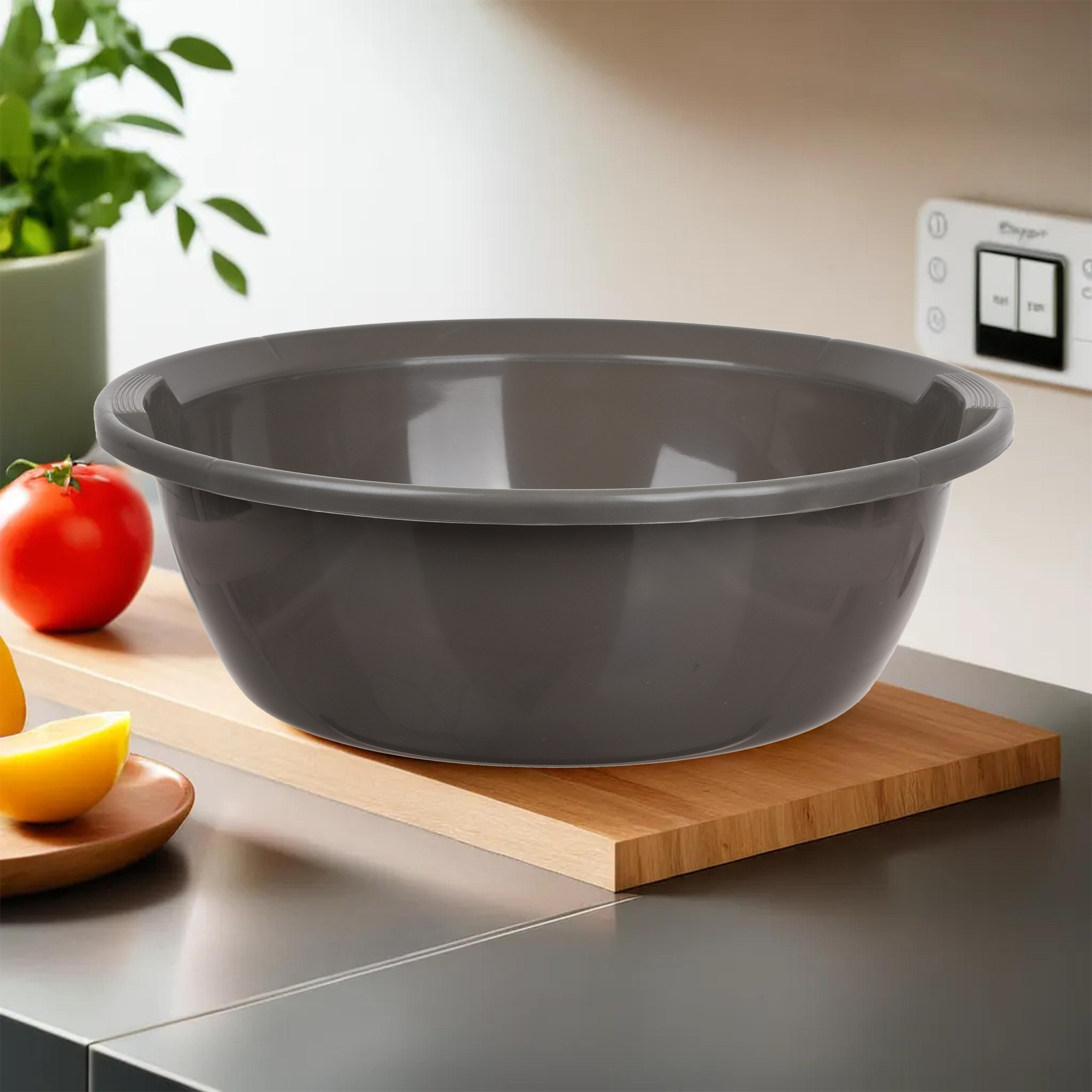 Kuber Industries  Kitchen Basket  Stationery Organizer Tub  Multipurpose Storage Organizer  Office Supplies Organizer for Pen-Pencil-Staplers-Clips  Desktop Organizer  12 LTR  Gray